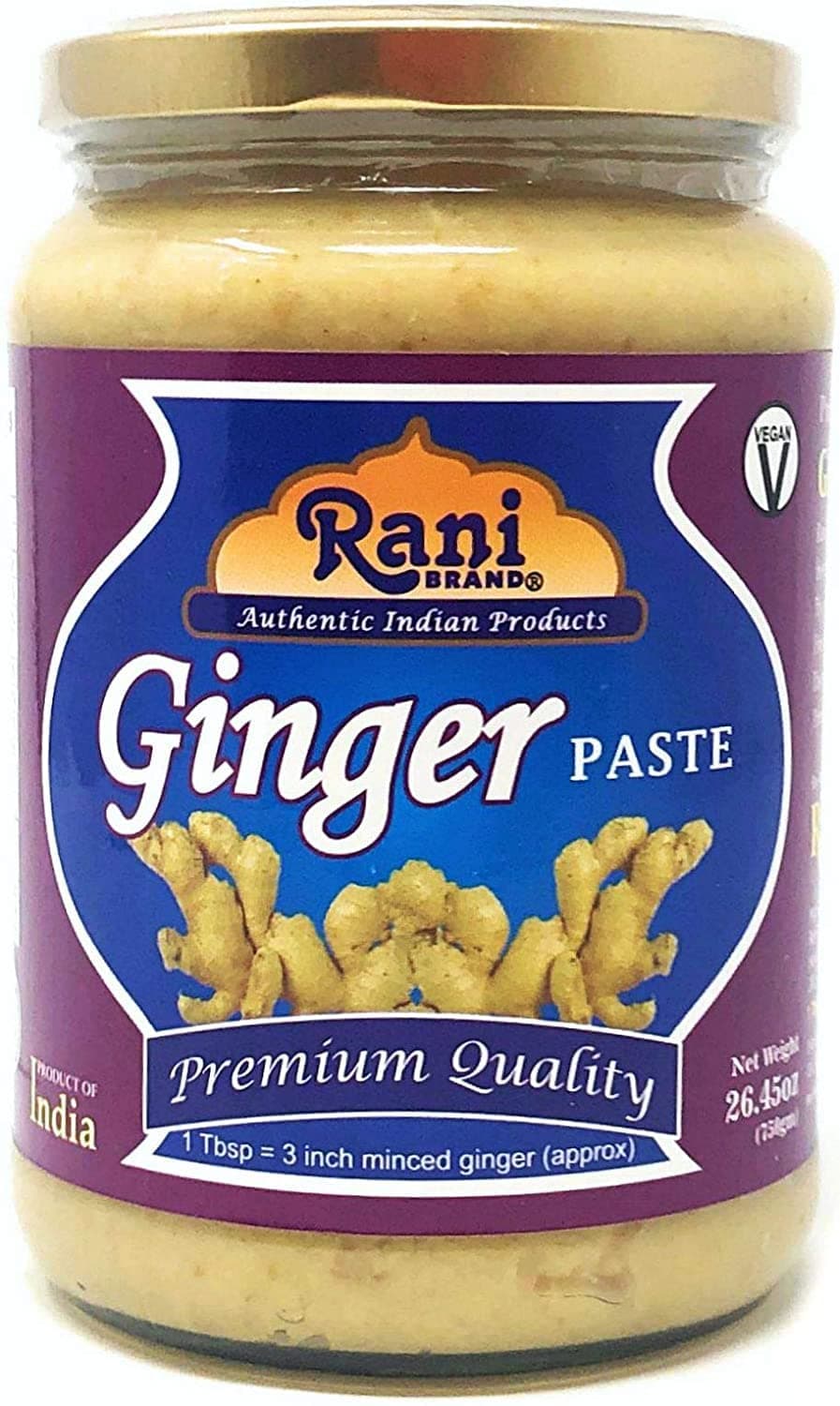 Rani Ginger Cooking Paste 26.5oz (750g) Glass Jar ~ Vegan | Gluten Free | NON-GMO | No Colors | Indian Origin
