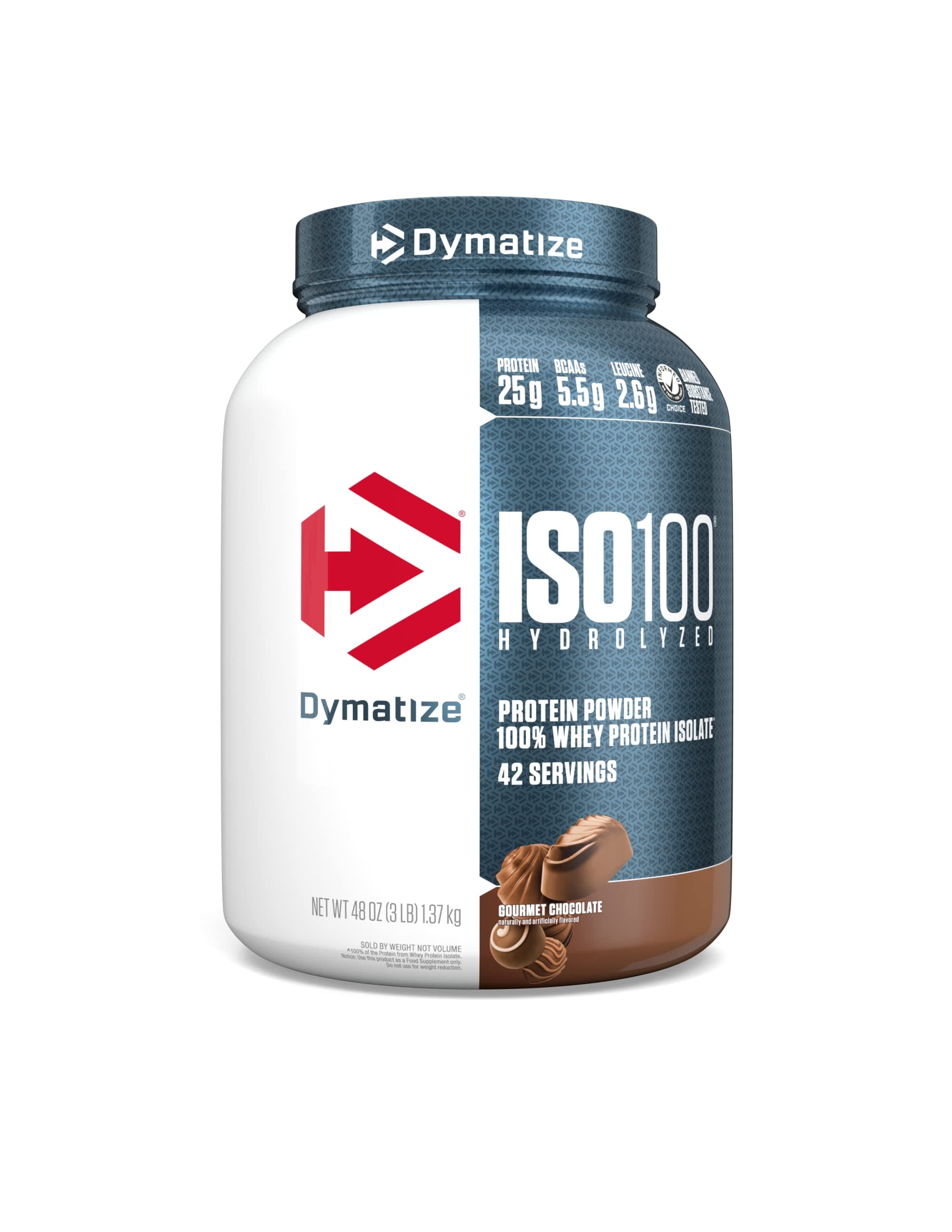 Dymatize ISO100 Hydrolyzed, 100% Whey Protein Isolate, Gourmet Chocolate, 3 lb (1.37 kg)