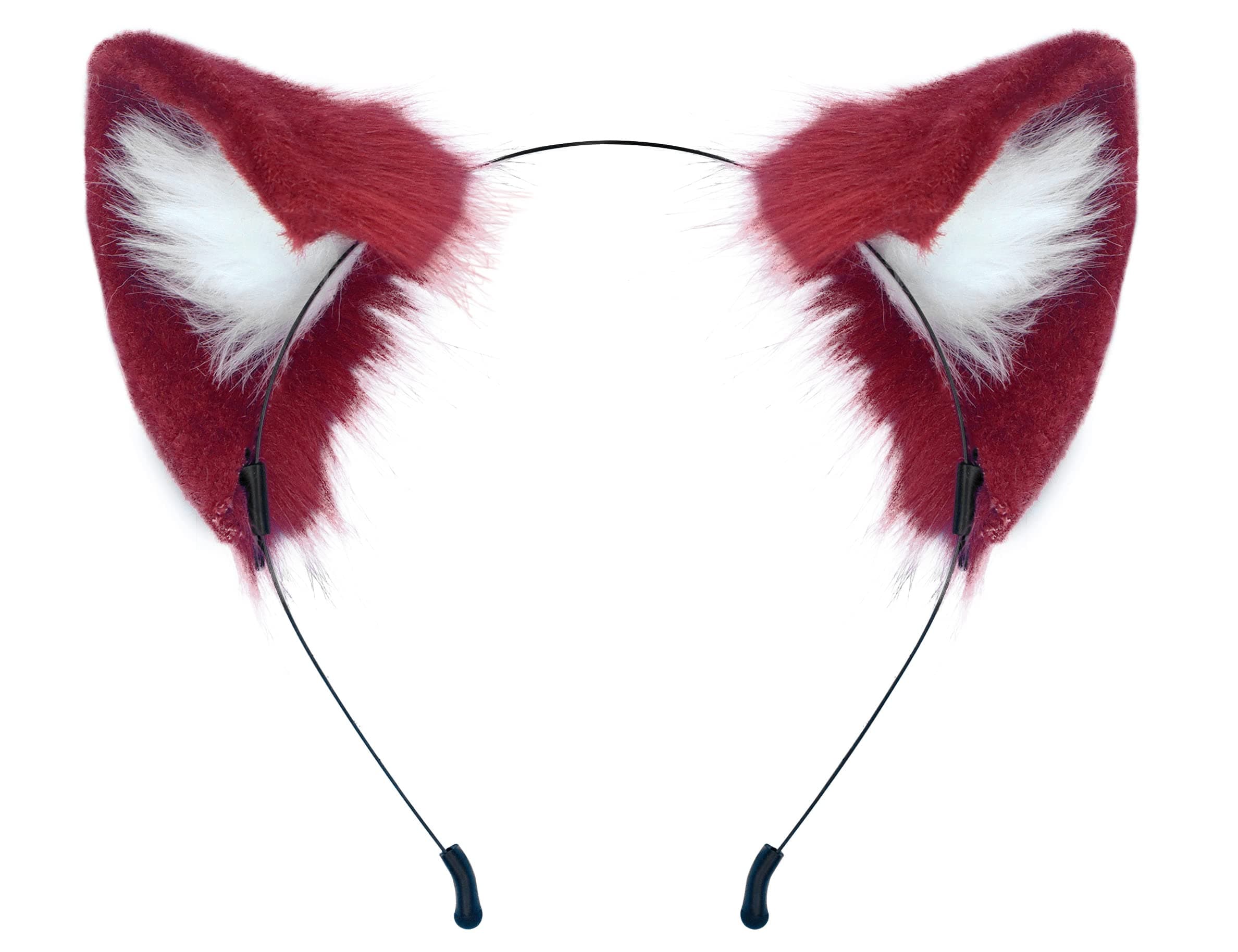 QinRuan Cat Fox Faux Fur Ears Headband Cute Halloween Fancy Dress Cosplay Handmade Animal Furry Ears Hair Hoop