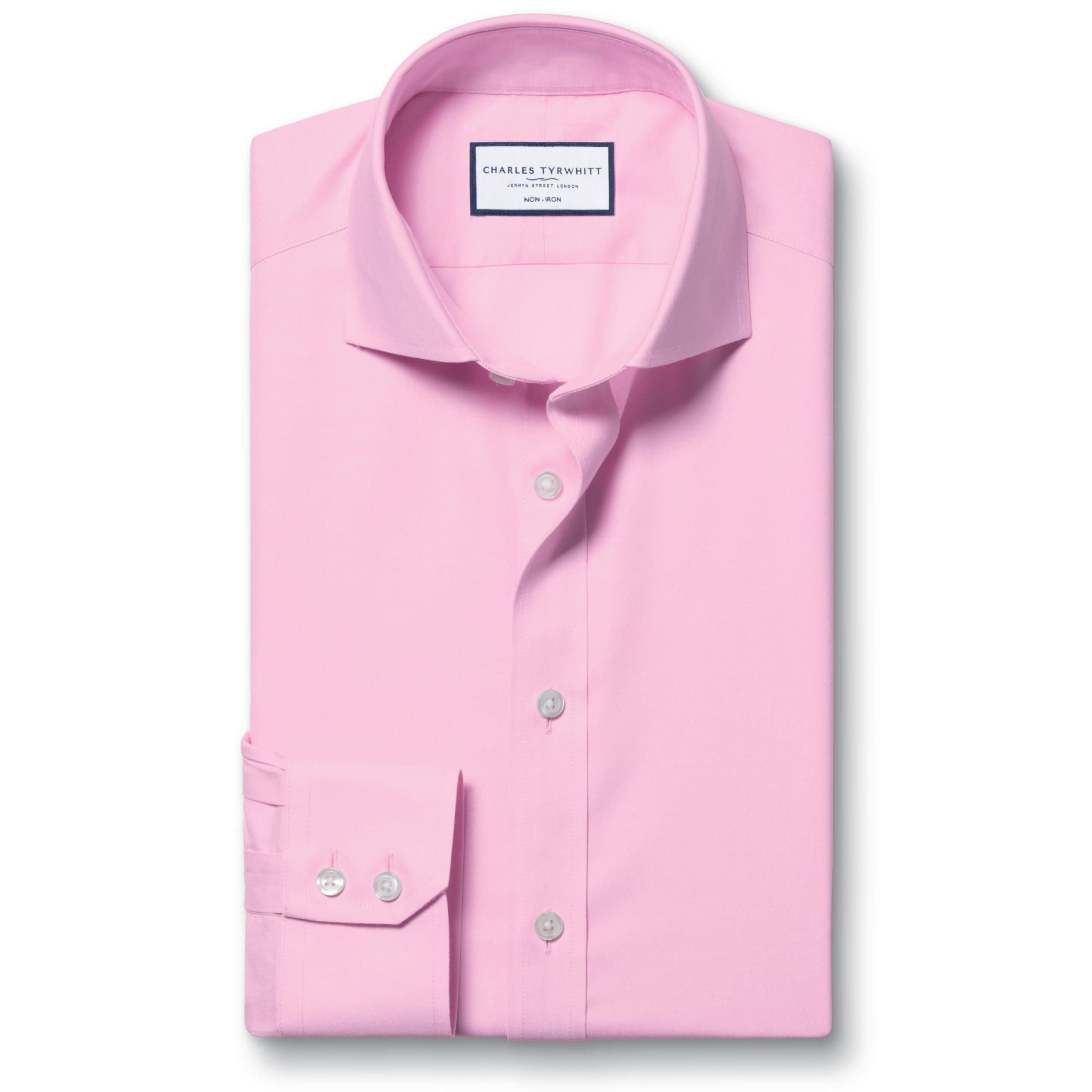 โ Charles Tyrwhitt Shirts for Men - Pink Non Iron with 100% Cotton Twill