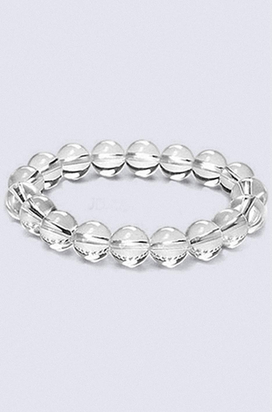 REBUY Clear Quartz Bracelet for Men & Women Original | Natural Lab Certified Quartz Stone | Reiki Healing Energy for Positivity, Clarity & Protection | 8mm Stretch Beads (Pack of 1)