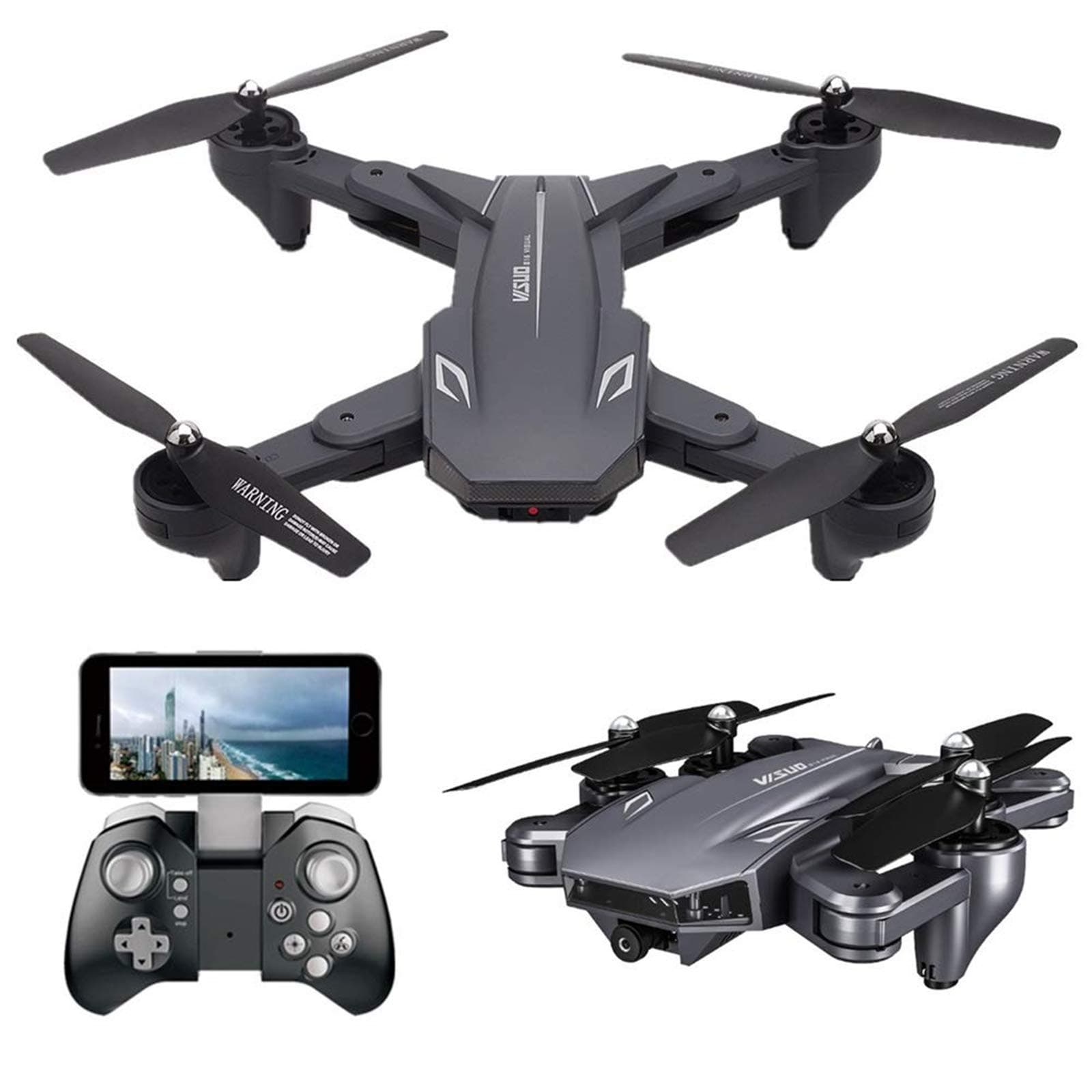 ISUO XS816 4k Drone with Camera Live Video, Teeggi WiFi FPV RC Quadcopter with 4k Camera Foldable Drone for Beginners - Altitude Hold Headless Mode One Key Off/Landing APP Control Long Flight Time (xs816-drone)