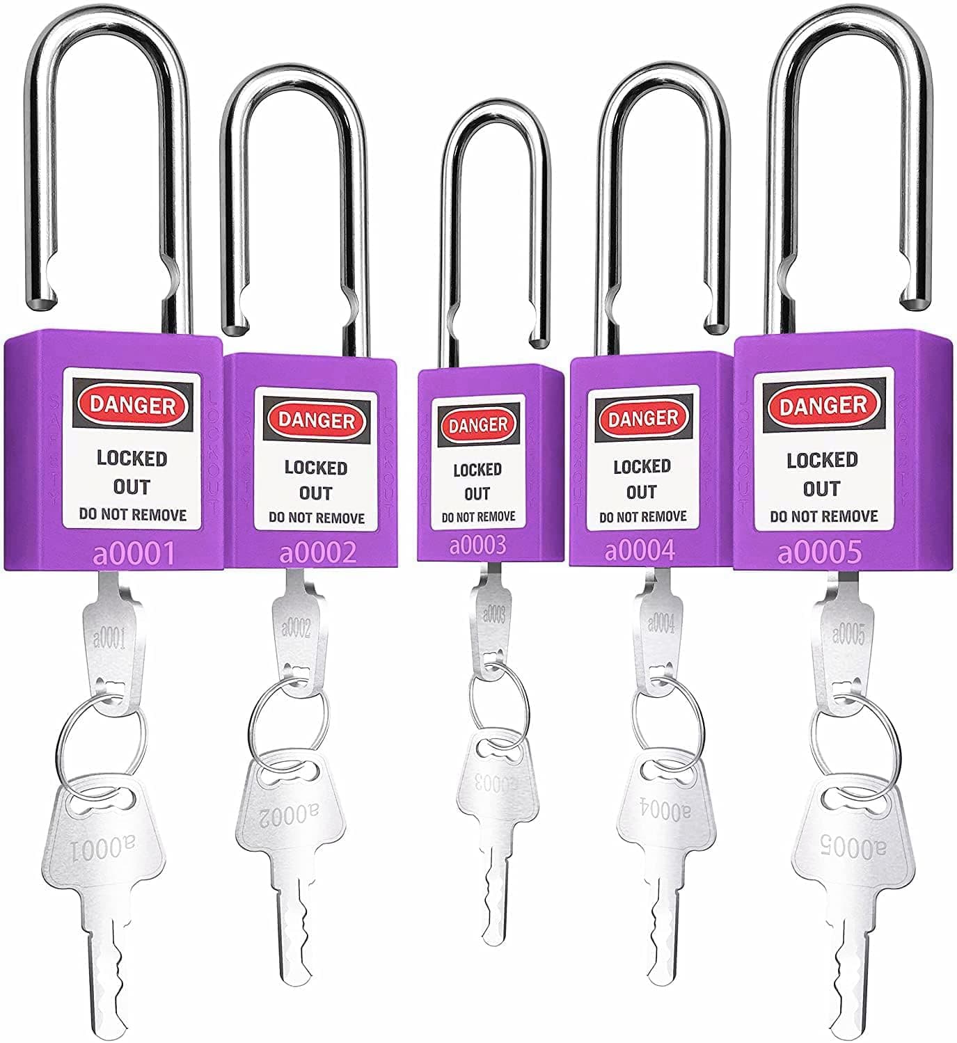 Lockout Tagout Lock - 5 Loto Safety Padlocks for Lock Out Tag Out Stations and Devices