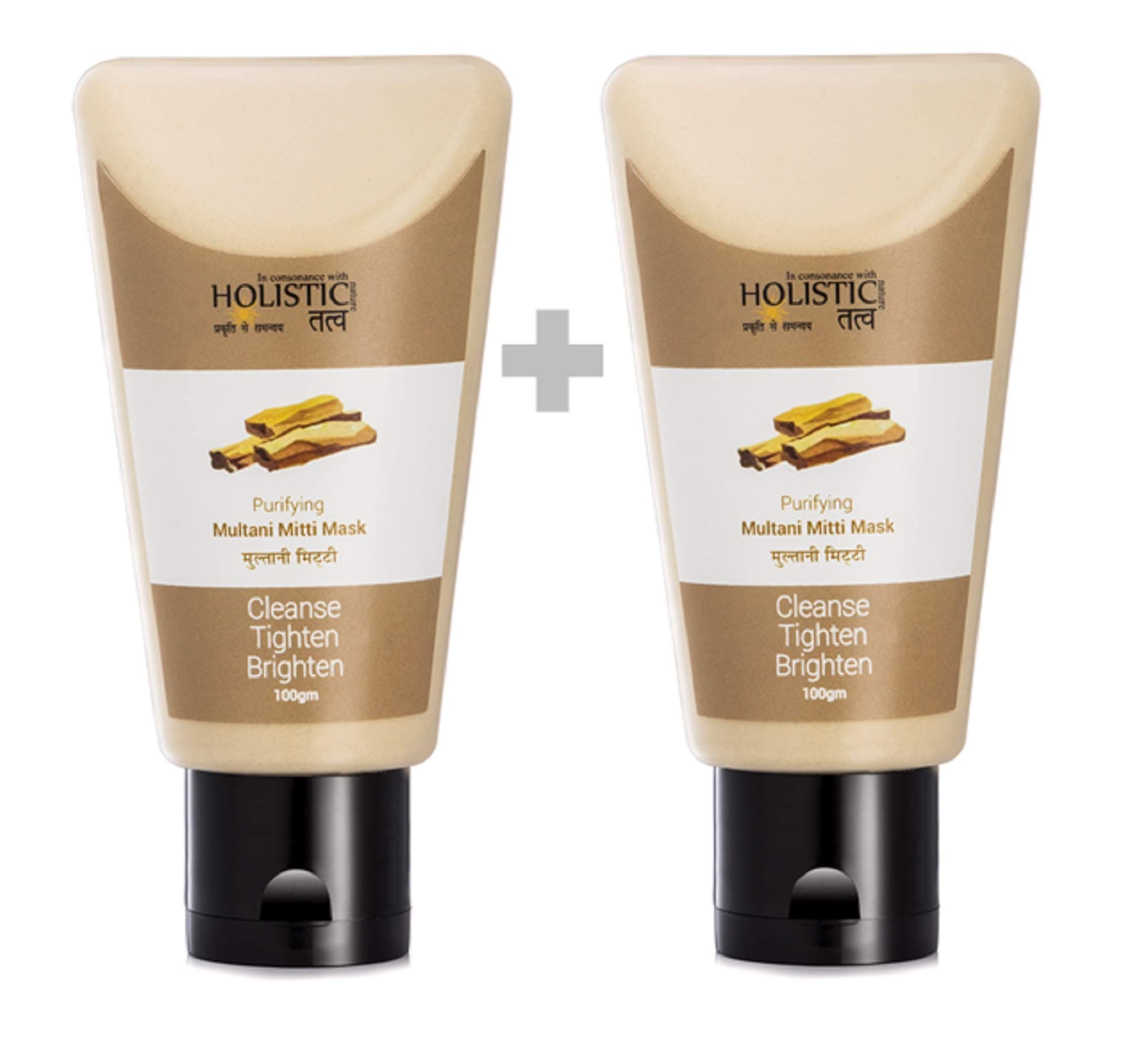 Holistic Tatv Purifying Multani Mitti Mask Twin Pack FREE Aloe Vera Water