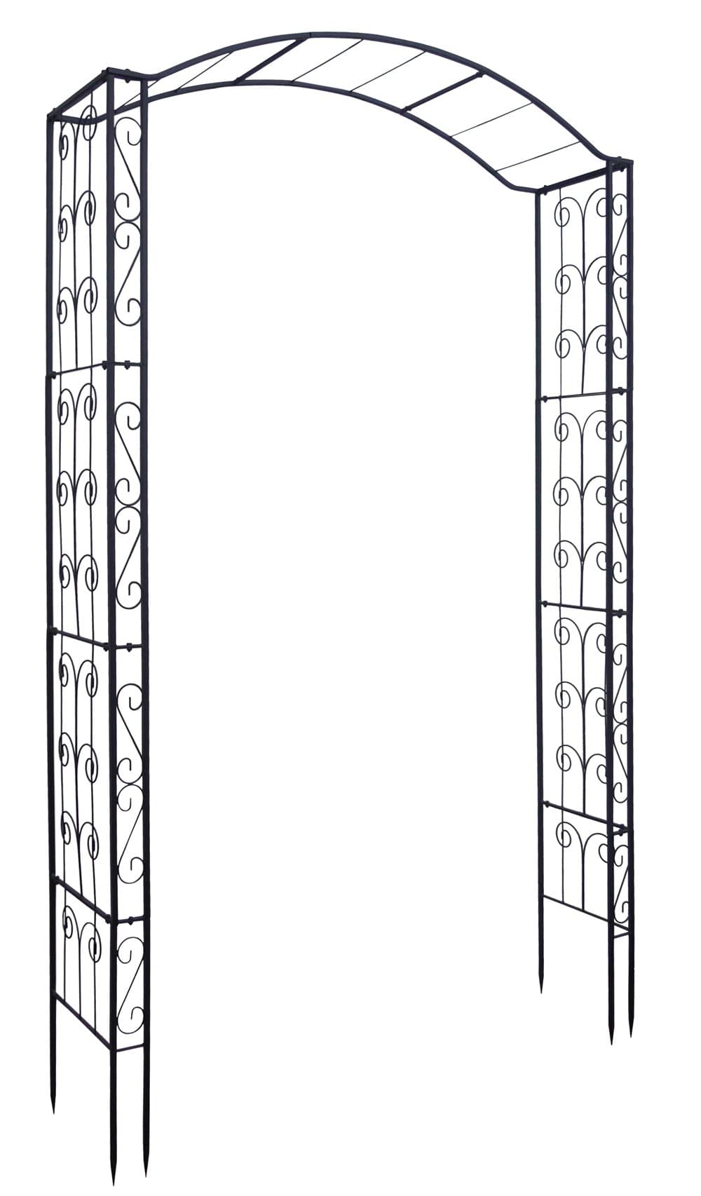 7FT. Decorative Arched Metal Garden Trellis White