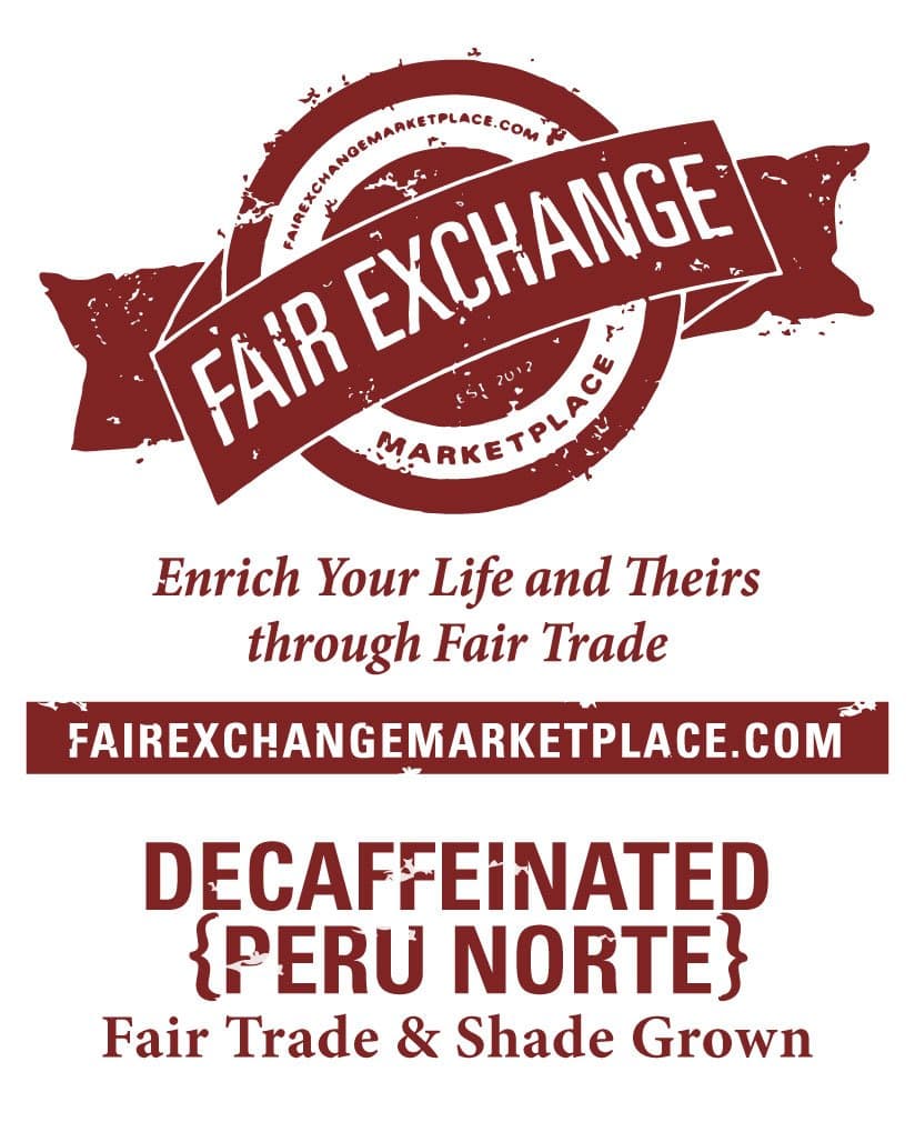 Fair Exchange Marketplace Coffee: Decaf Peru Norte (Whole Bean, 12oz)