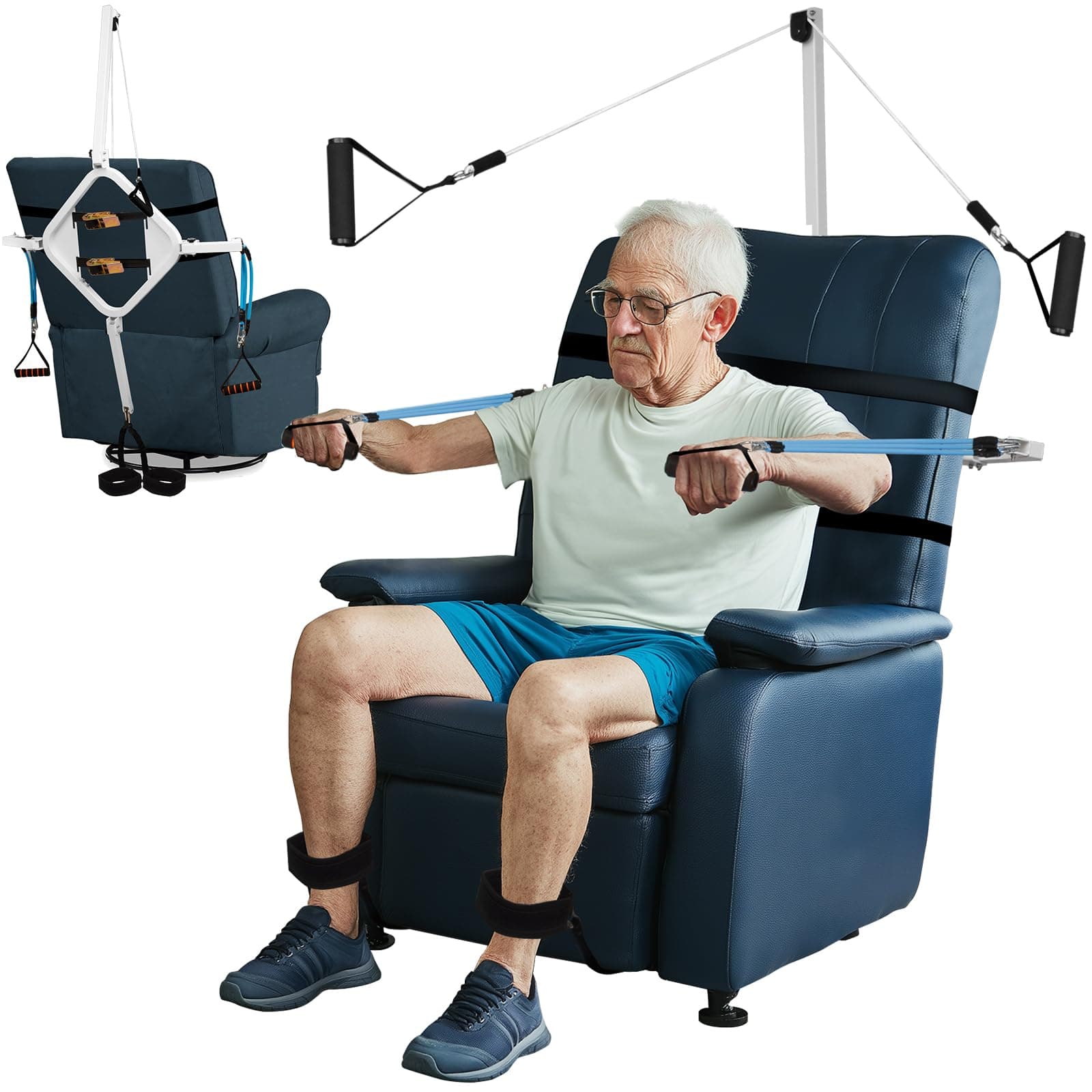 FSA/HSA Eligible, Arm and Leg Exerciser for Seniors, Shoulder Exercise Equipment, Total Body Rehabilitation, Full Body Workout Rehab, Stretch Equipment, 3-Level Adjustable Resistance, Foldable
