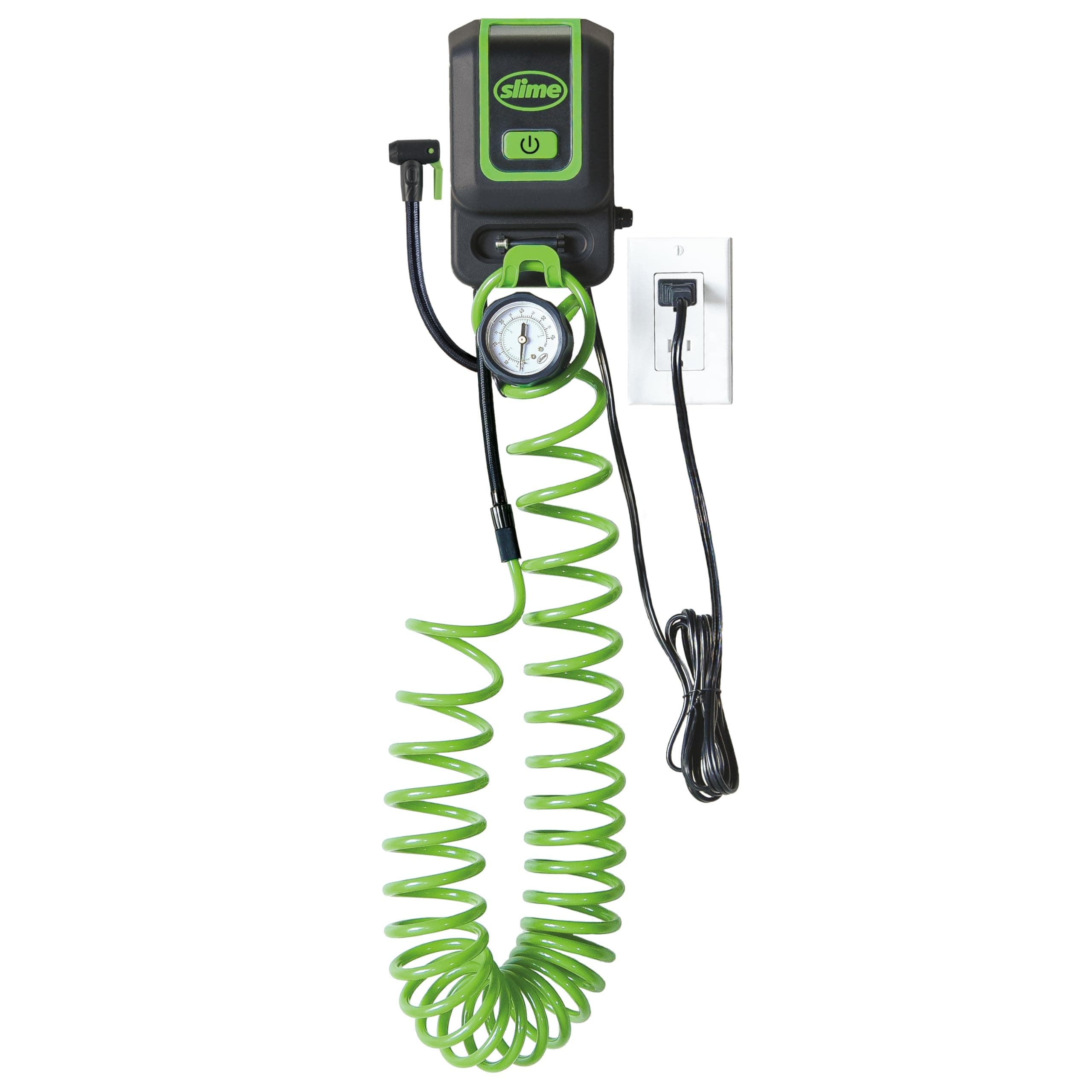 Slime 40070 Garage Inflation Station, Wall mounted 120V Infaltor, For cars, bikes, inflatables, sport balls