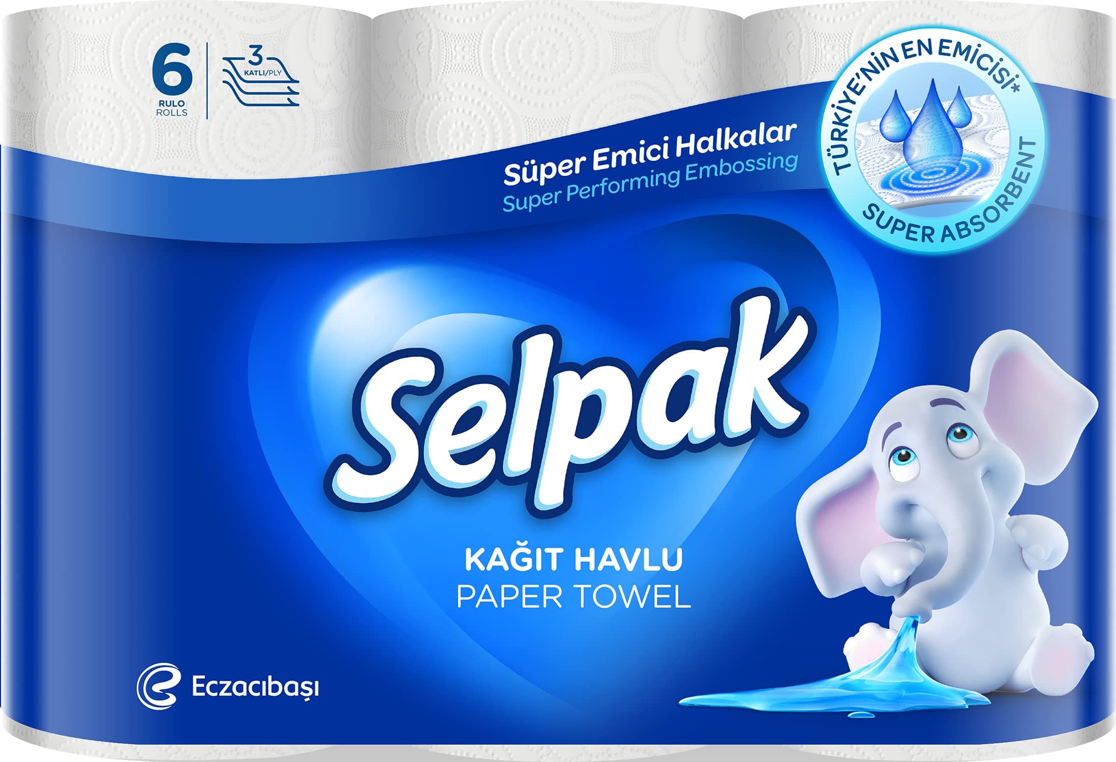 Selpak Imported Paper Towel Kitchen Roll 3ply - 6 Rolls