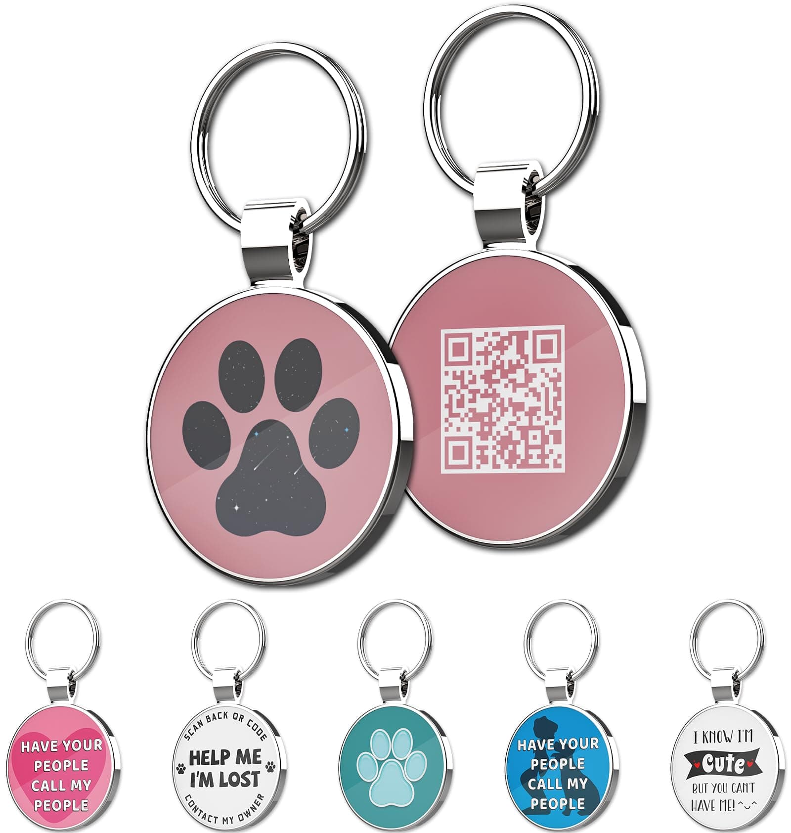 MYLUCKYTAG QR Code Pet ID | Personalized Dog & Cat Collar Tag | Online Profile with Instant Scanned Location Alert Email