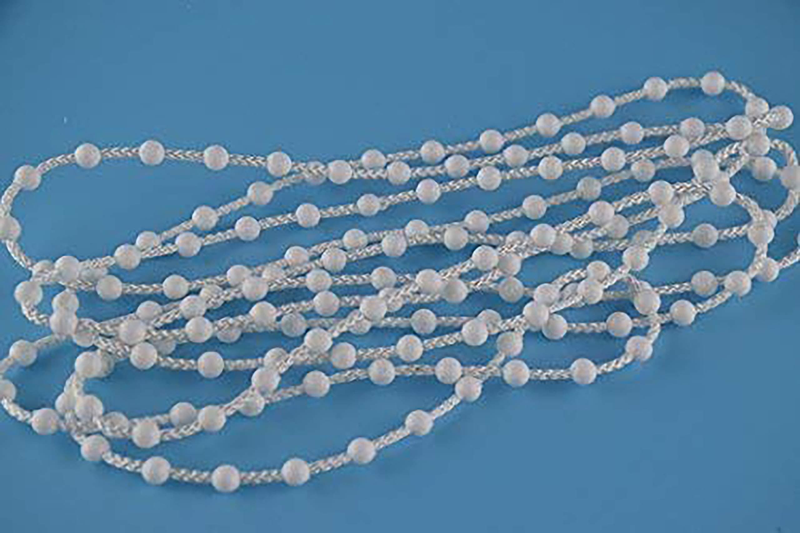 EveryHome Roller Blind and Roman Shade Blind Wide Beaded Chain Cord White Plastic Roller Blind Wide Chain Repair (5M)