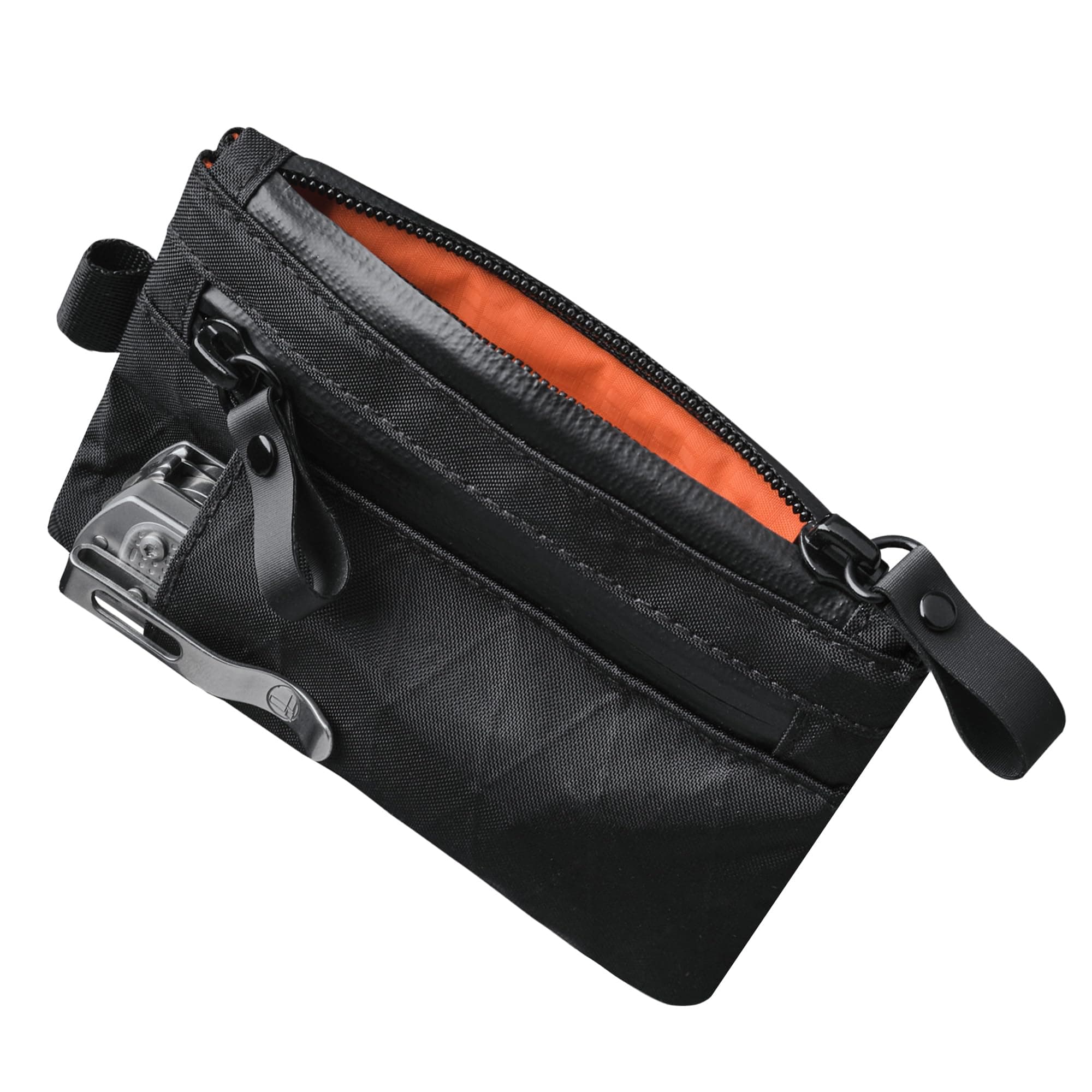 ALPAKA Zip Pouch Pro Black X-Pac VX21 - Minimalist Zipper Wallet - Small Pouch - RFID Blocking Material - Three Multi-Tool Slots - Holds 4-12 Cards - Weather Resistant - HUB Keychain Compatible