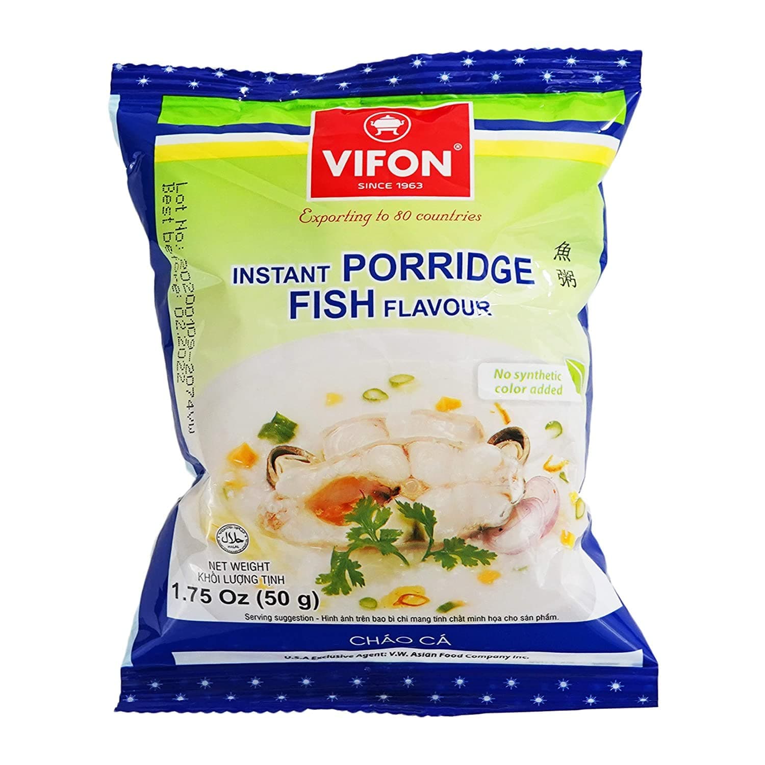 Vifon Instant Rice Fish Porridge Bag - Chao Ca (Pack of 16)