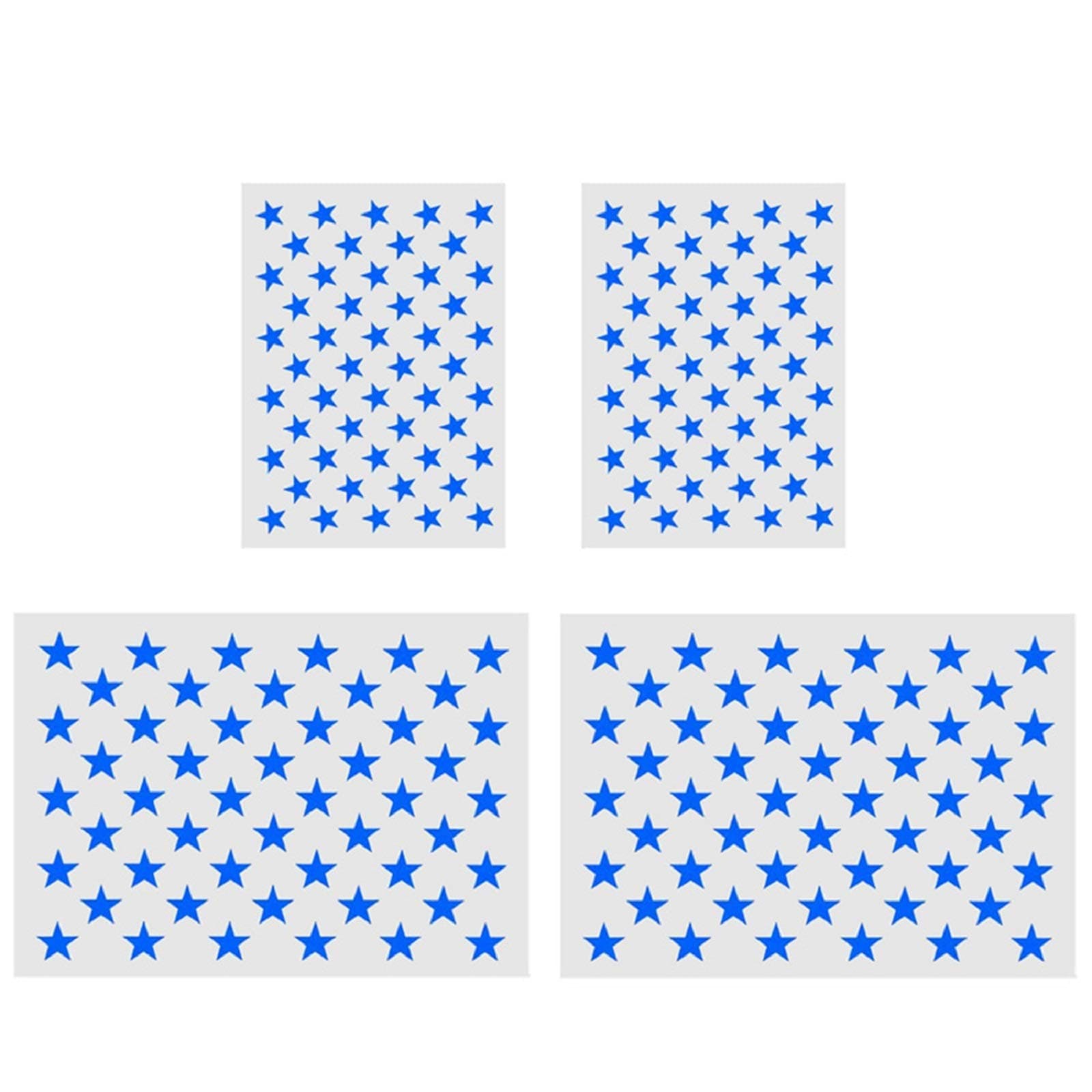 4 Pieces Star Stencil 50 Stars American Flag Template for Painting on Fabric,Airbrush,Wood,2 Large and 2 Medium Reusable Starfield Stencils