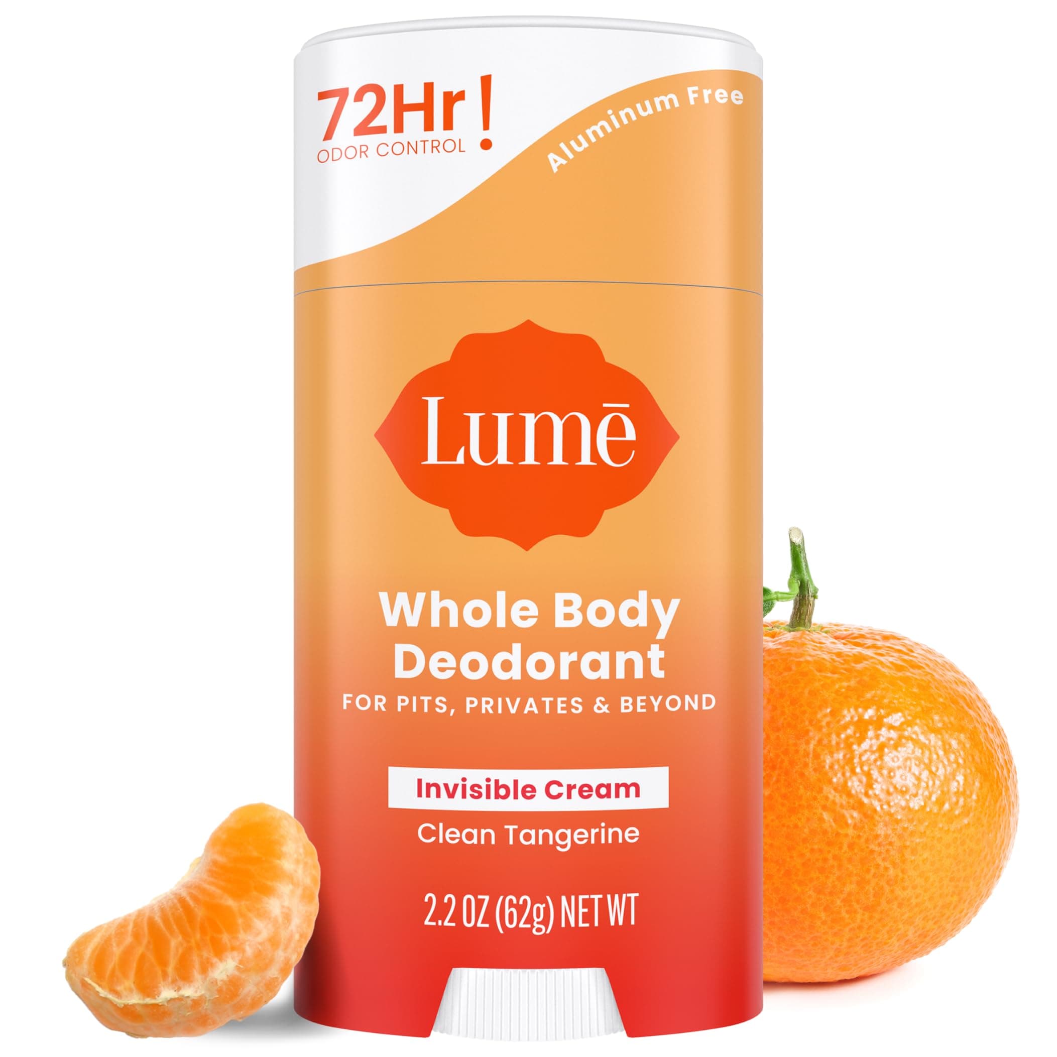 (Clean Tangerine) - Natural Deodorant - Underarms and Private Parts - Aluminium-Free, Baking Soda-Free, Hypoallergenic, and Safe For Sensitive Skin - 65ml Stick (Clean Tangerine)