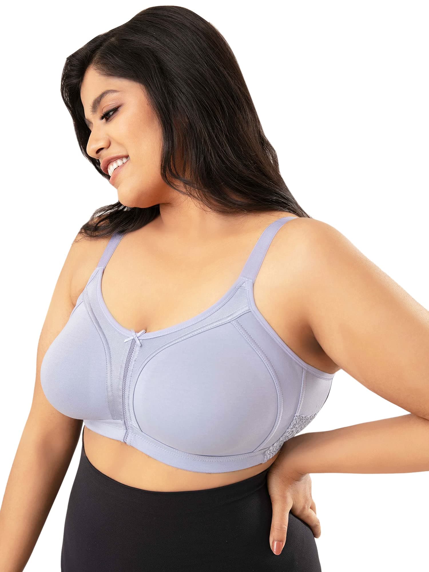 NYKDWomen's Cotton Non-Padded Wire Free Casual Full Coverage Bra