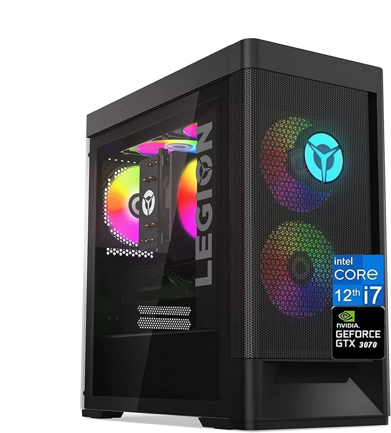Lenovo 2023 Legion 5i Tower Gaming Desktop, Intel Core i7 12700 up to 4.9GHz, NVIDIA GeForce RTX 3070 Graphics, 32GB DDR5 RAM, 1TB SSD, 1TB HDD, Wi-Fi 6, USB Optical Mouse, Windows 11 Pro