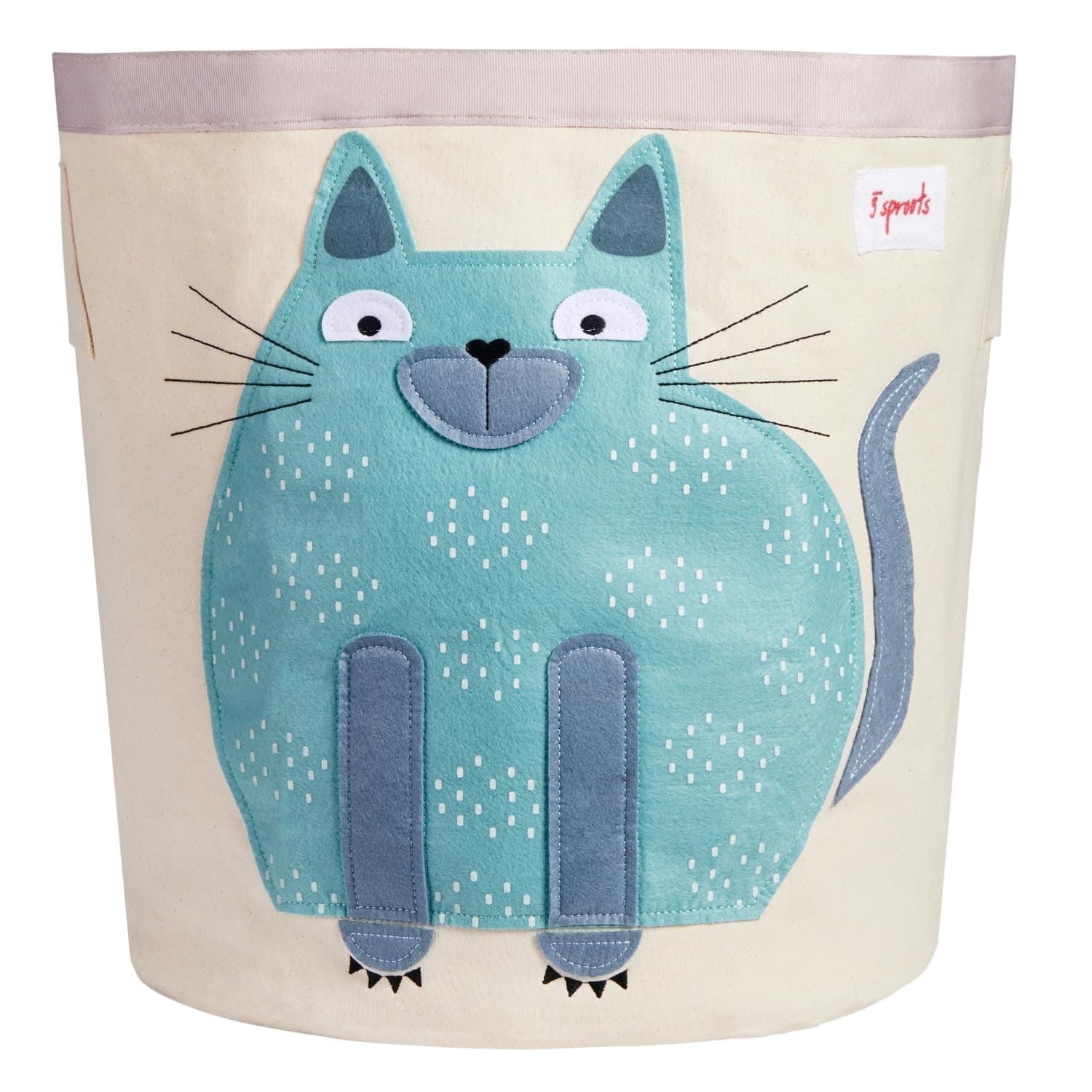 3 Sprouts Large Cotton Canvas Toy Storage Basket - Durable Baby Laundry Organ...