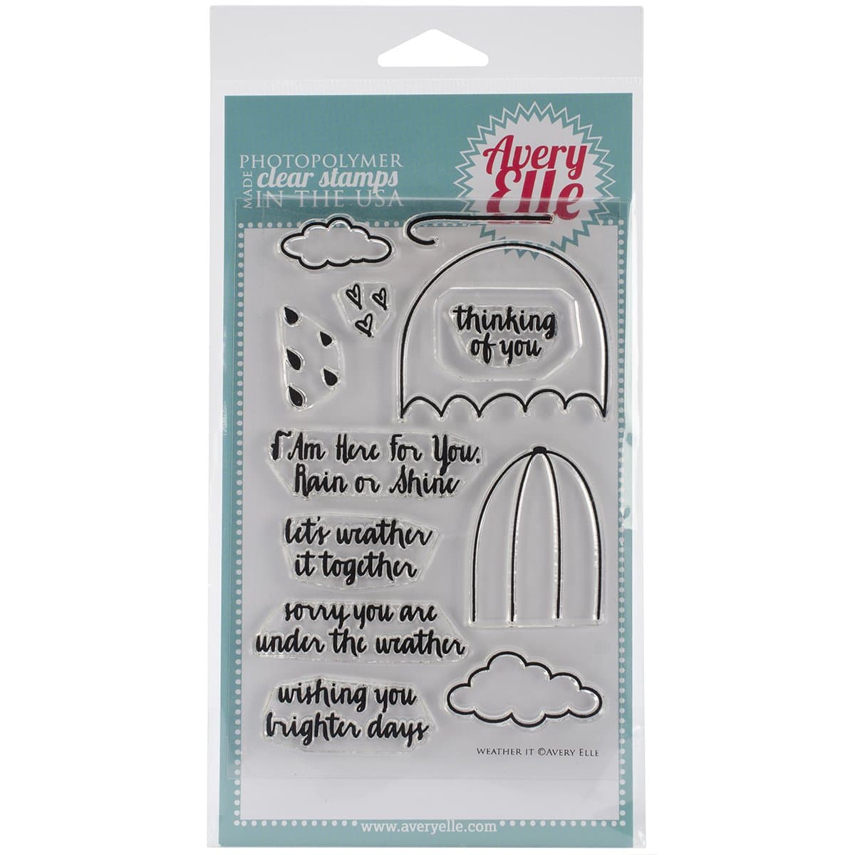 Avery Elle Clear Stamp Set, 4" x 6", Weather It