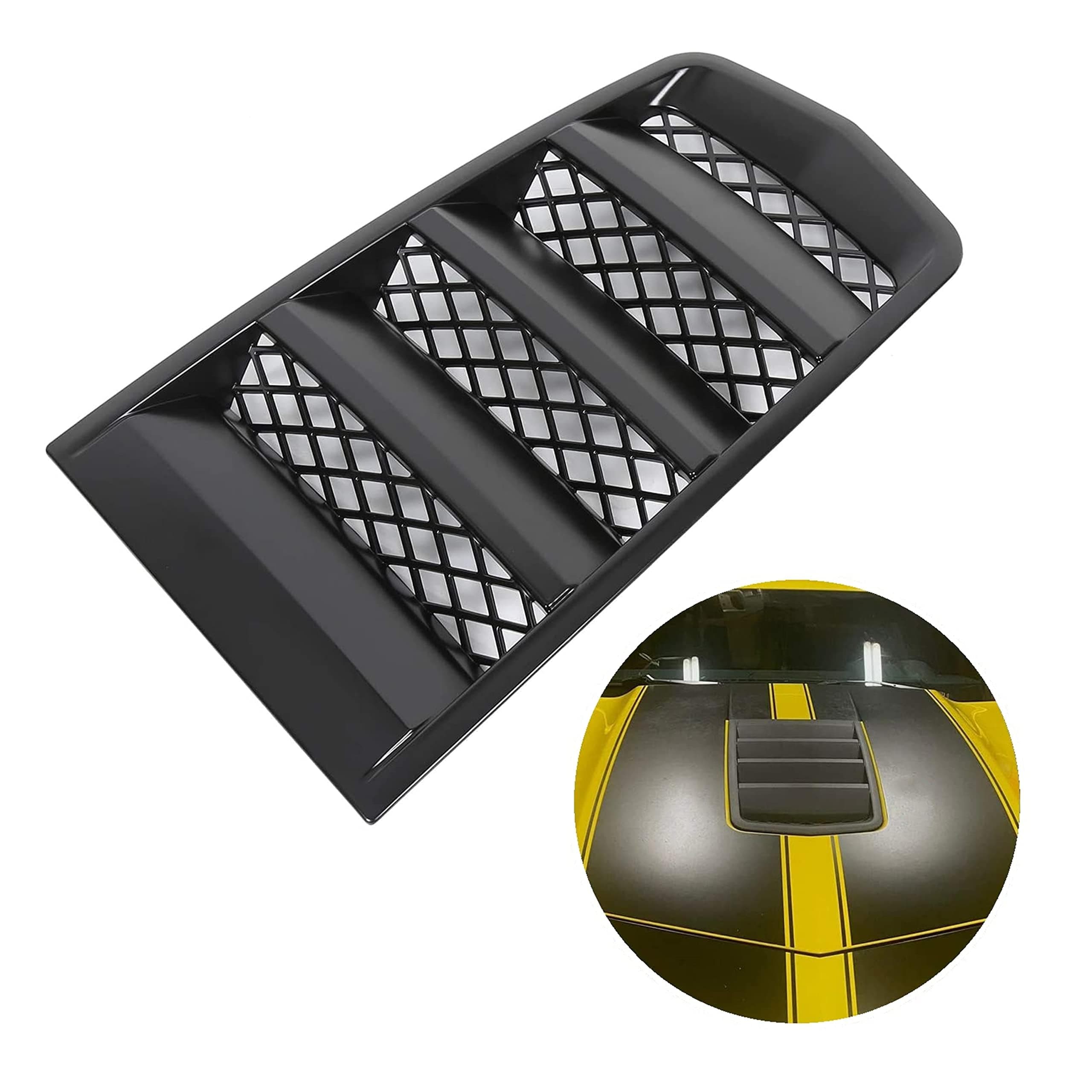 Front Hood Scoop Vents Grille Compatible with 2014-2015 Chevy Chevrolet Camaro Replacement for 22828242