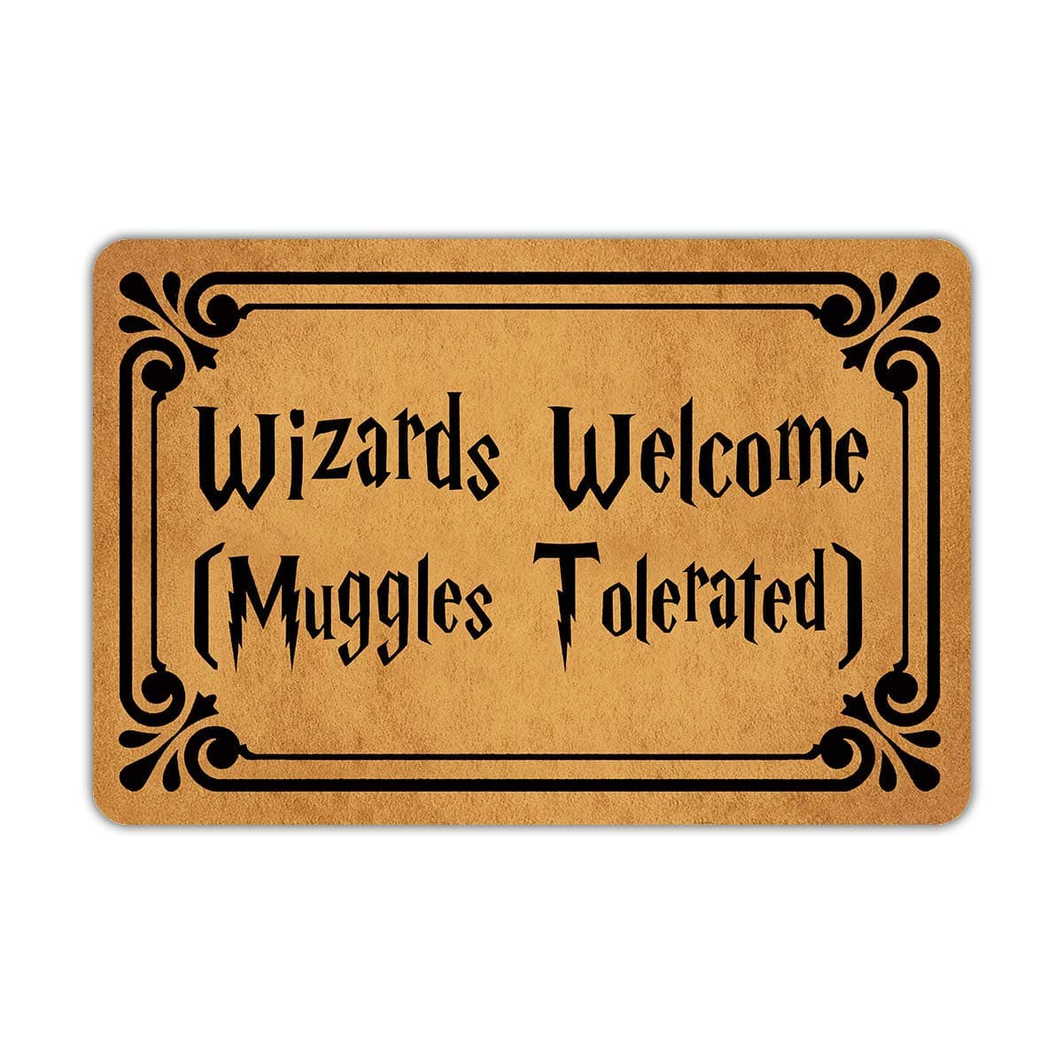 Front Door Mat Muikoo Welcome Mat Wizards Welcome Muggles Tolerated Machine Washable Rubber Non Slip Backing Bathroom Kitchen Decor Area Rug Funny Doormat Indoor Outdoor Rug 23.6"(W) X 15.7"(L)