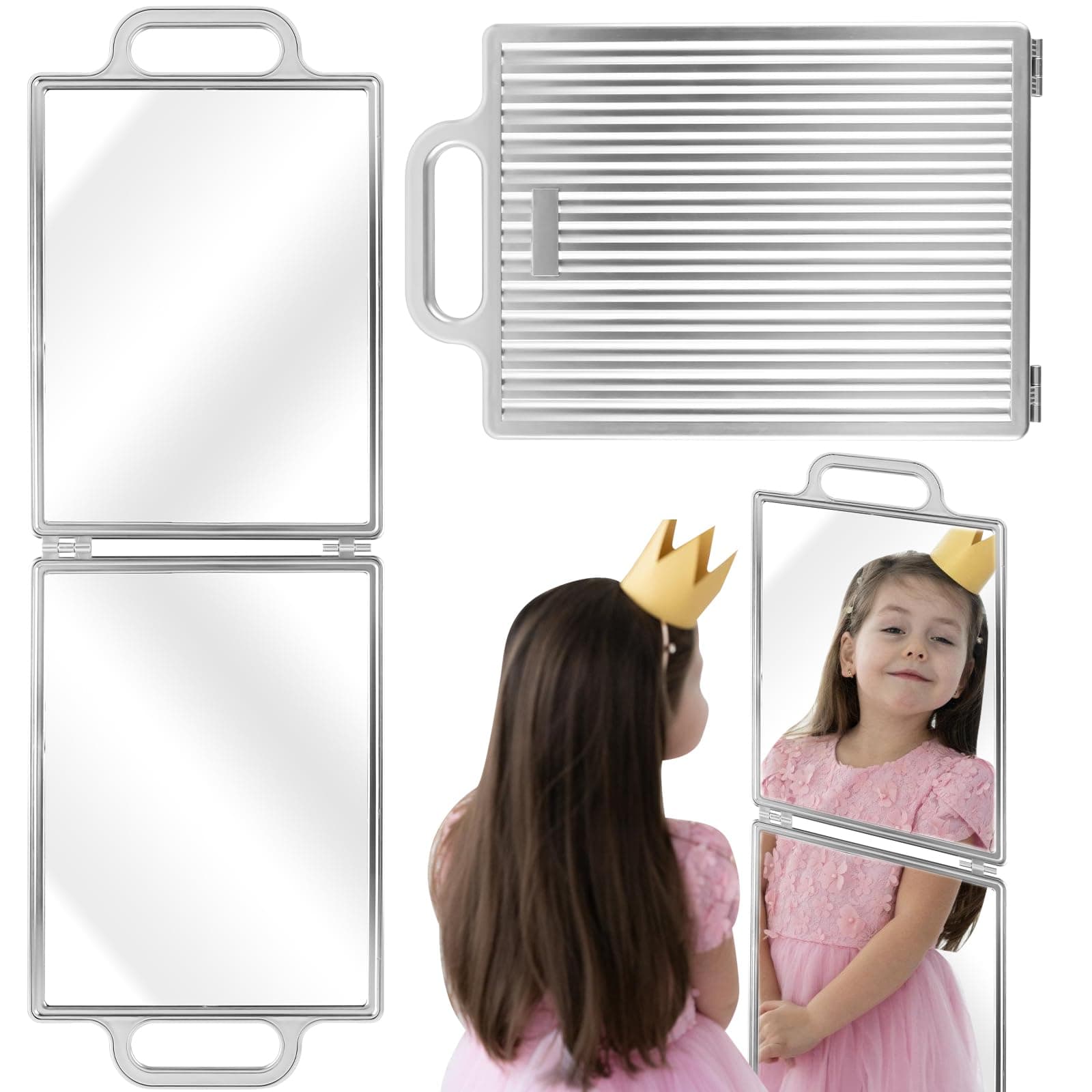 Foldable Backstage Mirror with Handle 10 * 29.1 Inch Folding Dance Mirror with Handle Dance Bag Dancer for Artist Aestheticians Home Fitness Spa
