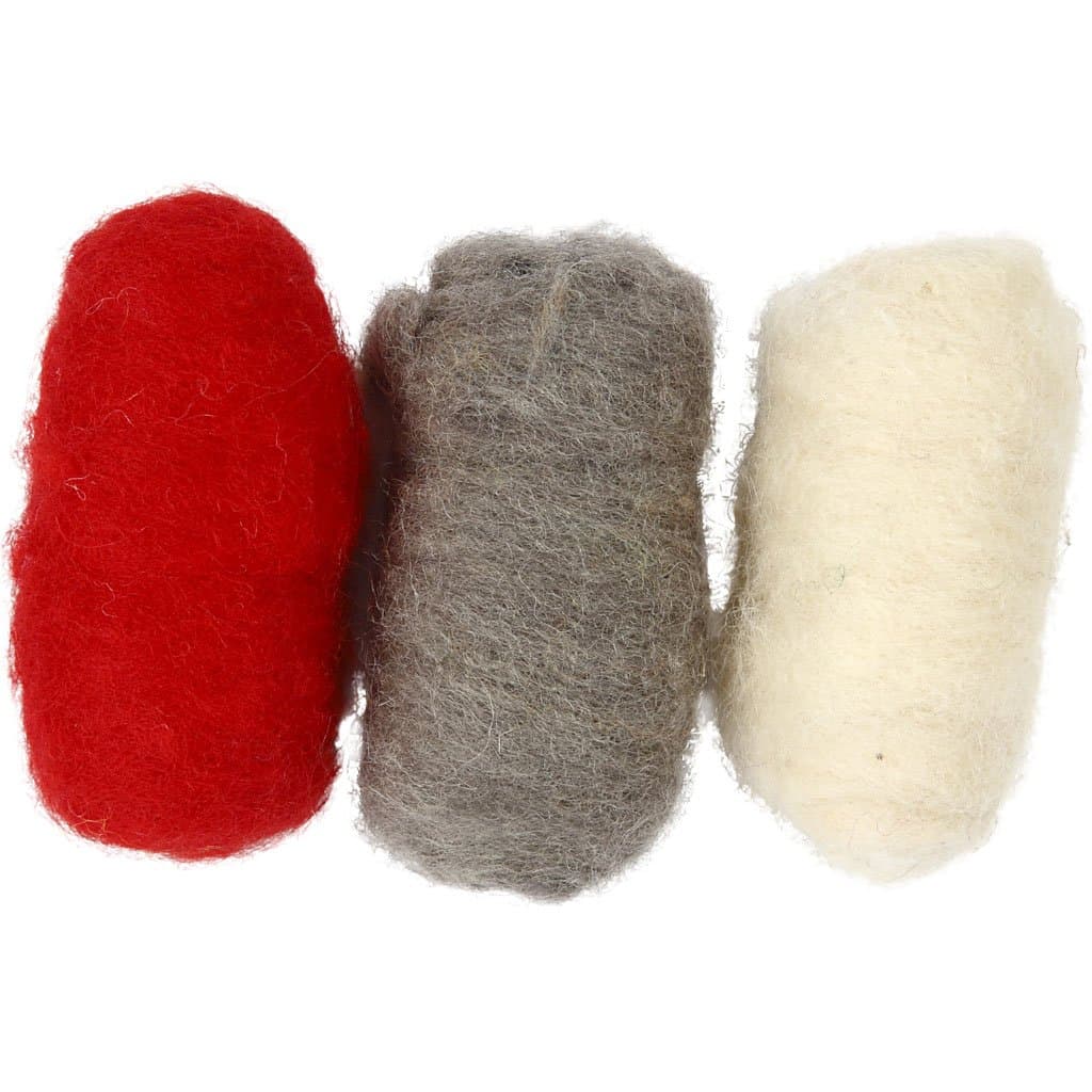 Creativ 45337 Company 10-Piece Carded Wool, Red/White Harmony