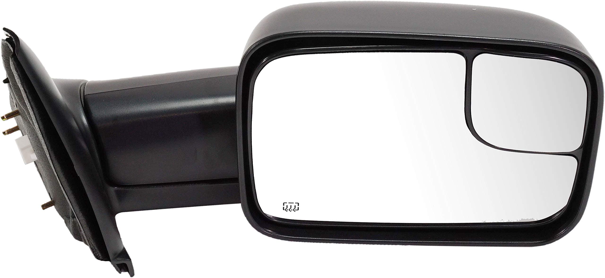 Kool Vue Passenger Side Power Heated Towing Mirror for Dodge Ram 1500 2002-2008 Without Signal Light & Puddle Lamp Textured Standard Cab