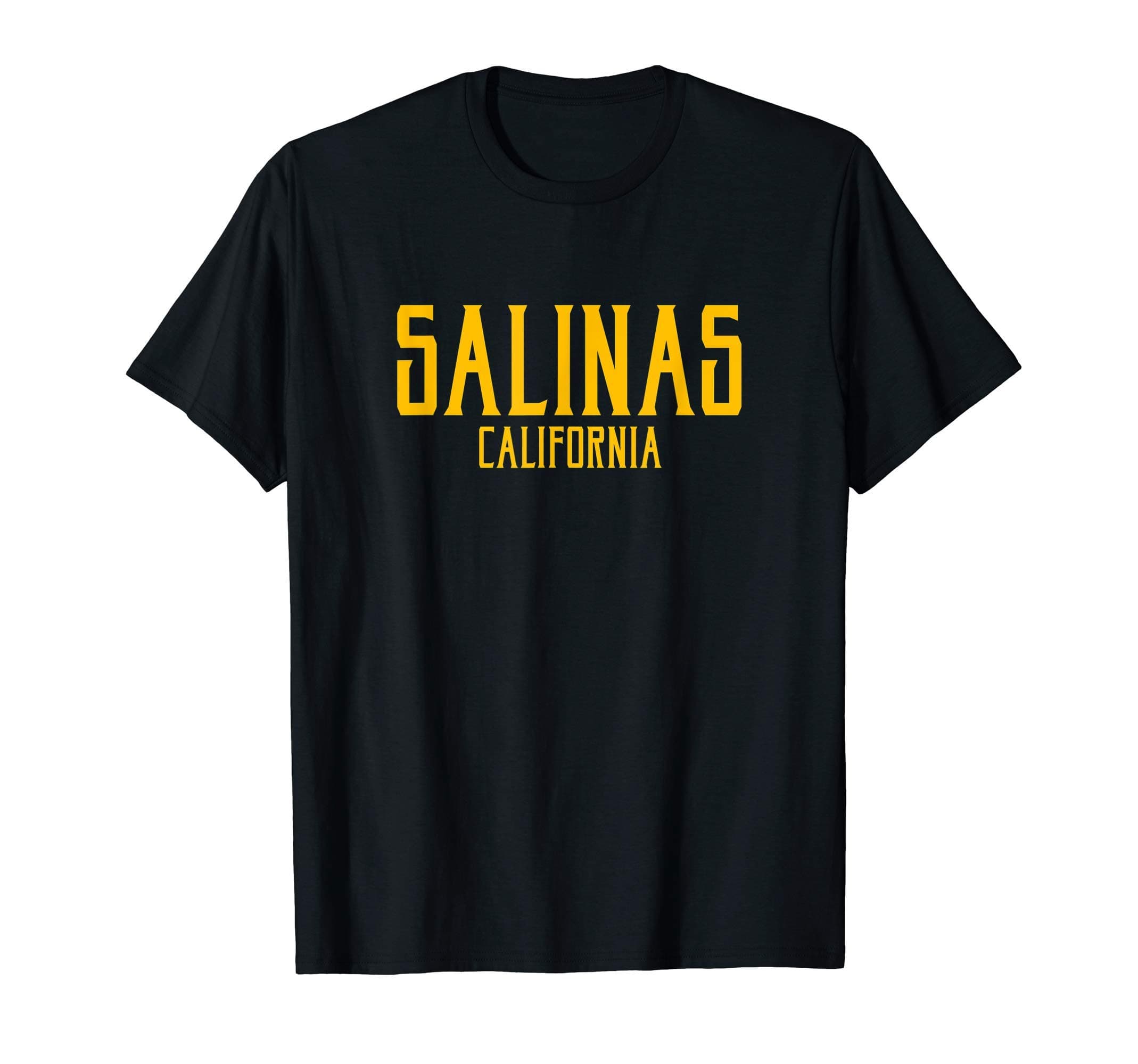 133 Apparel Salinas CASalinas California CA Vintage Text Amber Print T-Shirt