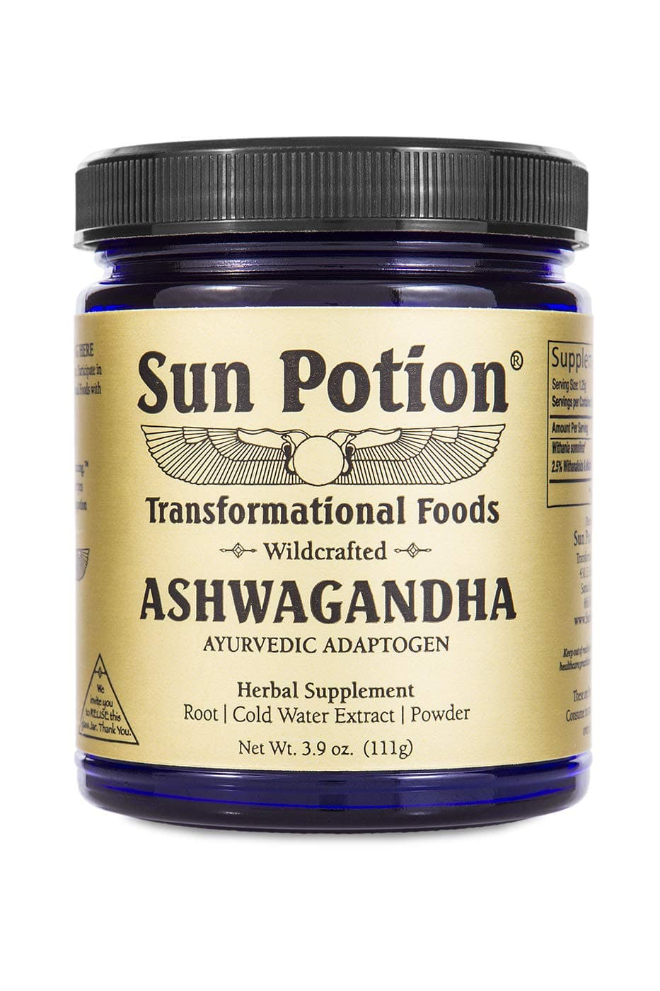 Sun Potion Ashwagandha Root Powder 111g – Withania Somnifera Adaptogen Powder | Wildcrafted Herbal Supplement for Stress Support, Balance & Vitality | Botanical Powder for Tea, Coffee & Smoothies