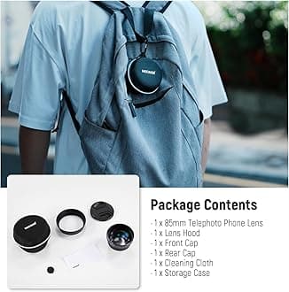 NEEWER Smartphone Telephoto Lens 2.5x Telephoto Lens HD 85mm for 17mm Jib Backplate 17mm Lens Adapter/Lens Hood Included Compatible SmallRig NEEWER iPhone Samsung Smartphone Cage Case for Wildlife