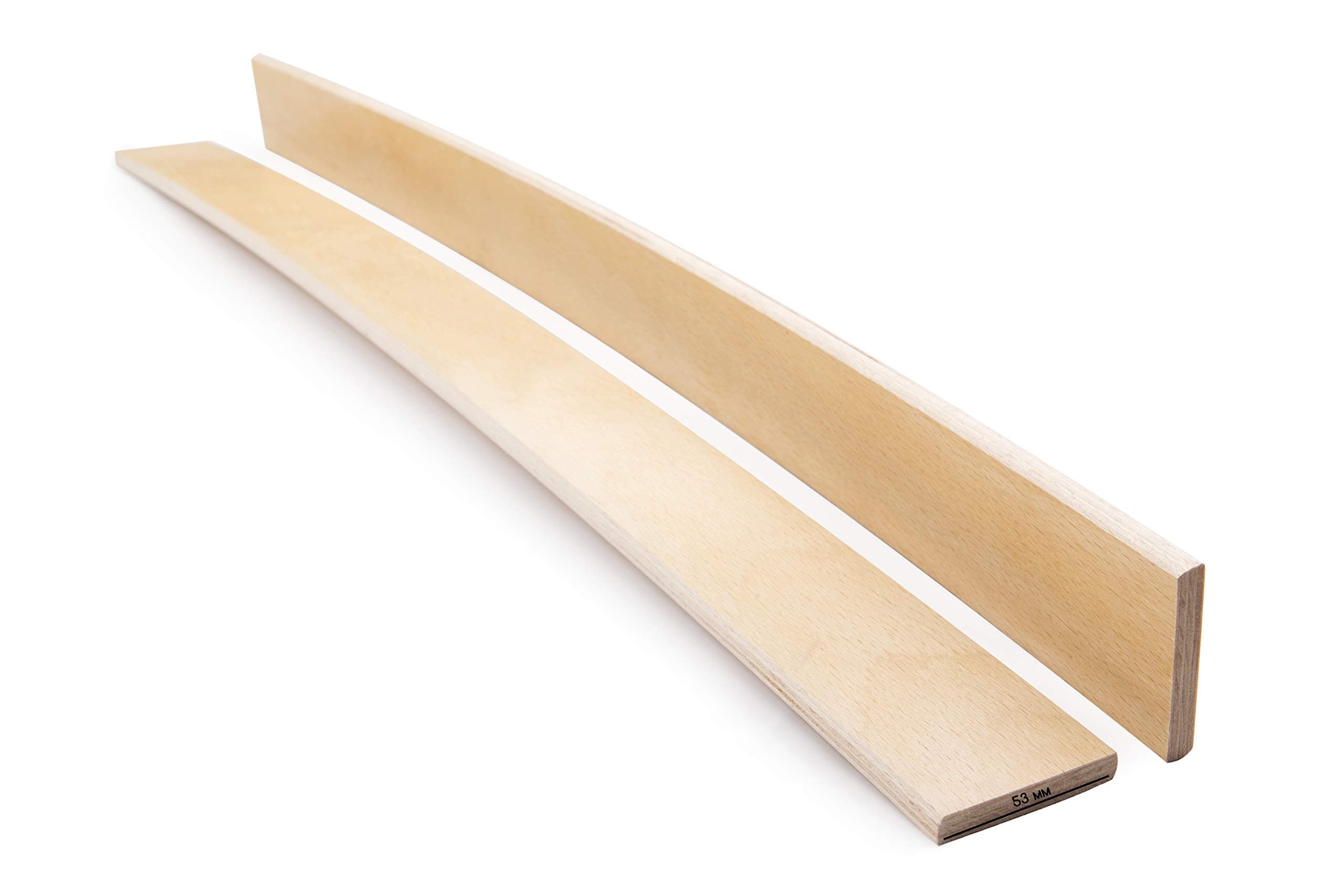 Green Design Pack of 3 Slats 53 mm wide Beech Wood Replacement Bed Slats Curved Sprung Single Double Grade A (850 mm Long) 3 pcs