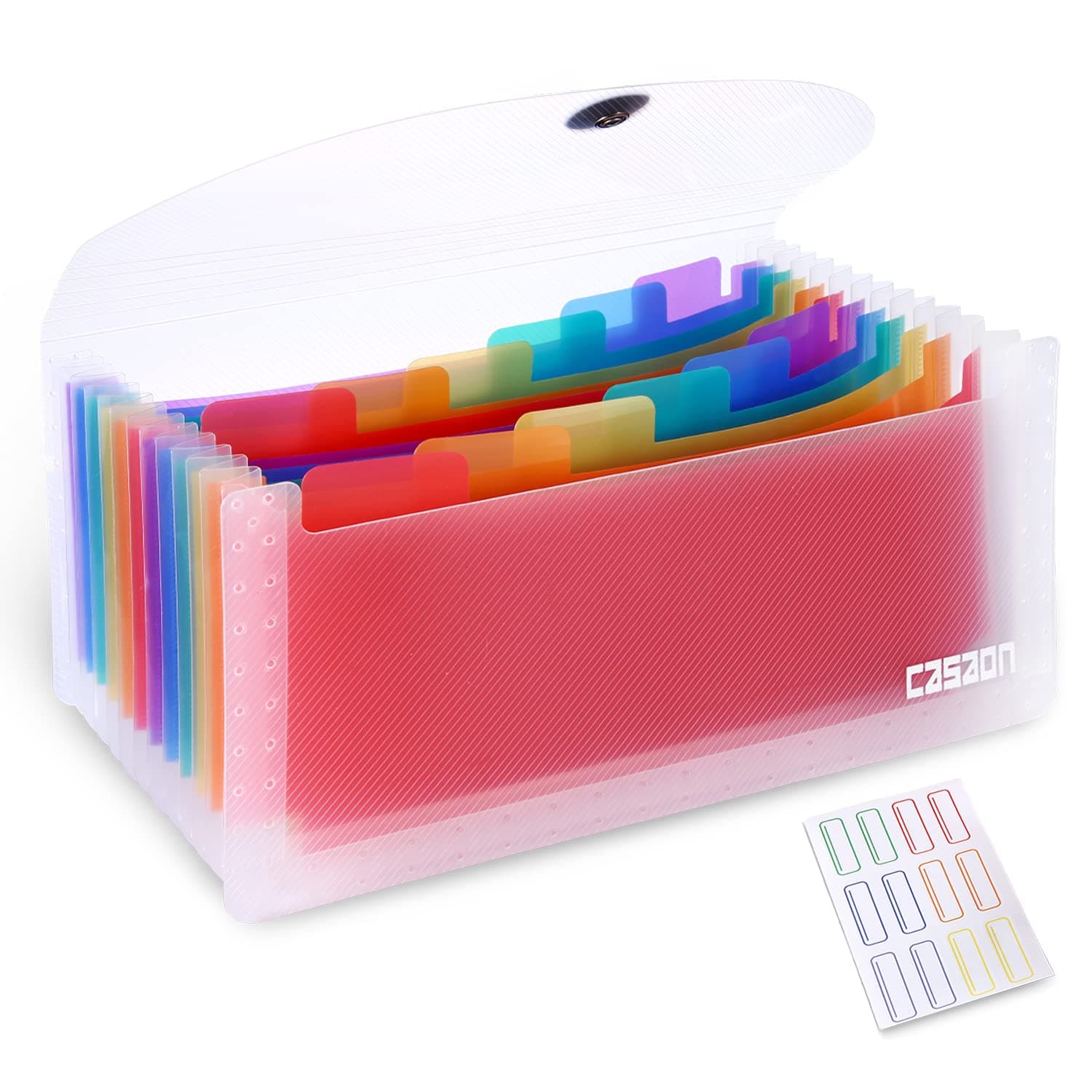 13 Pockets A6 Receipt Organizer Coupon Organizer, Expandable Accordion File Organizer for Storage Receipt Cards Coupons Tickets - White