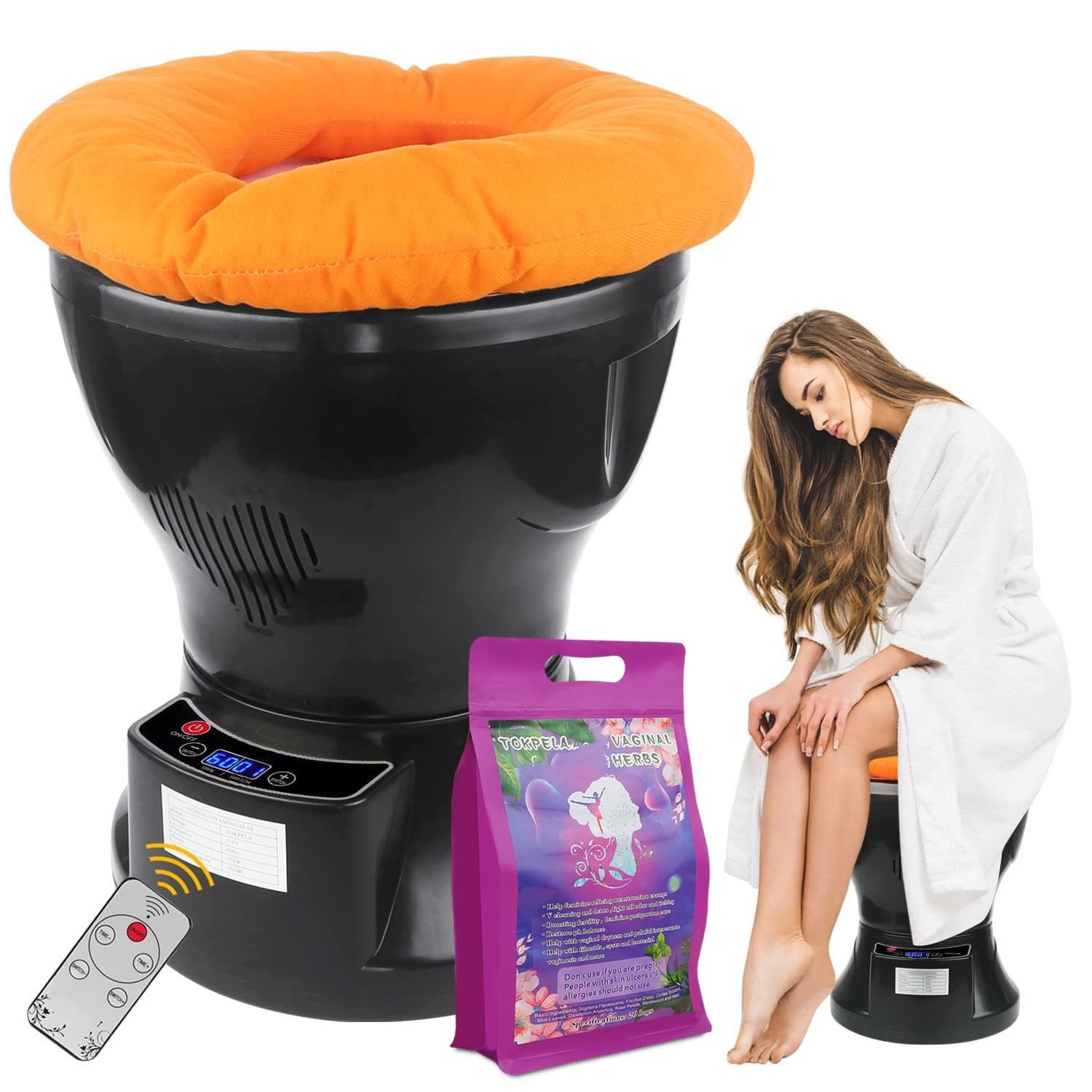 Yoni Steam Pot, Yoni Steam Kit, Yoni steamer with Seat Cushion and 20 Bags Yoni Herbs, For Women Cleaning, Ph Balance, Postpartum Care and more