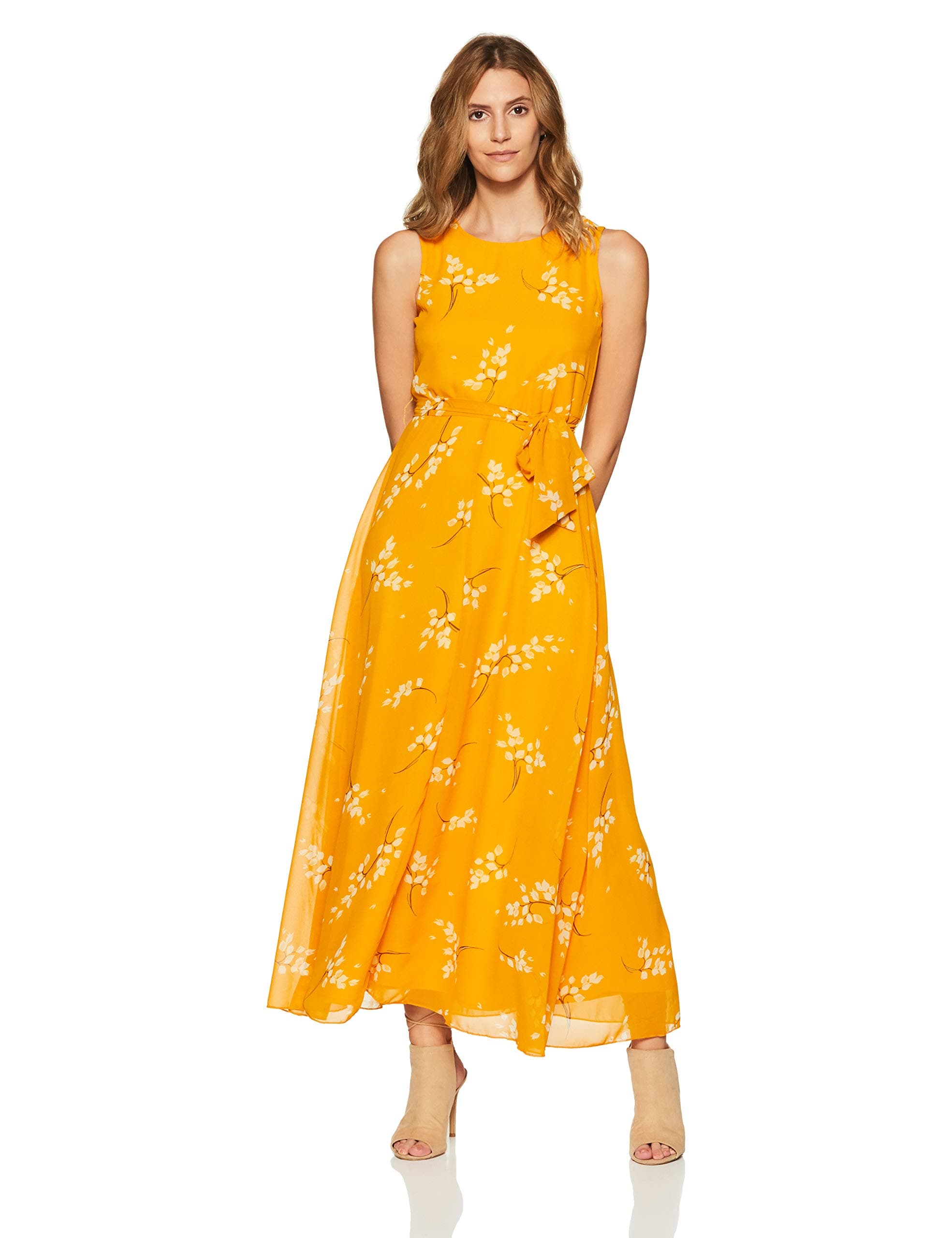 Styleville.In Women Skater Maxi Dress (SDRF501278_Yellow_M)