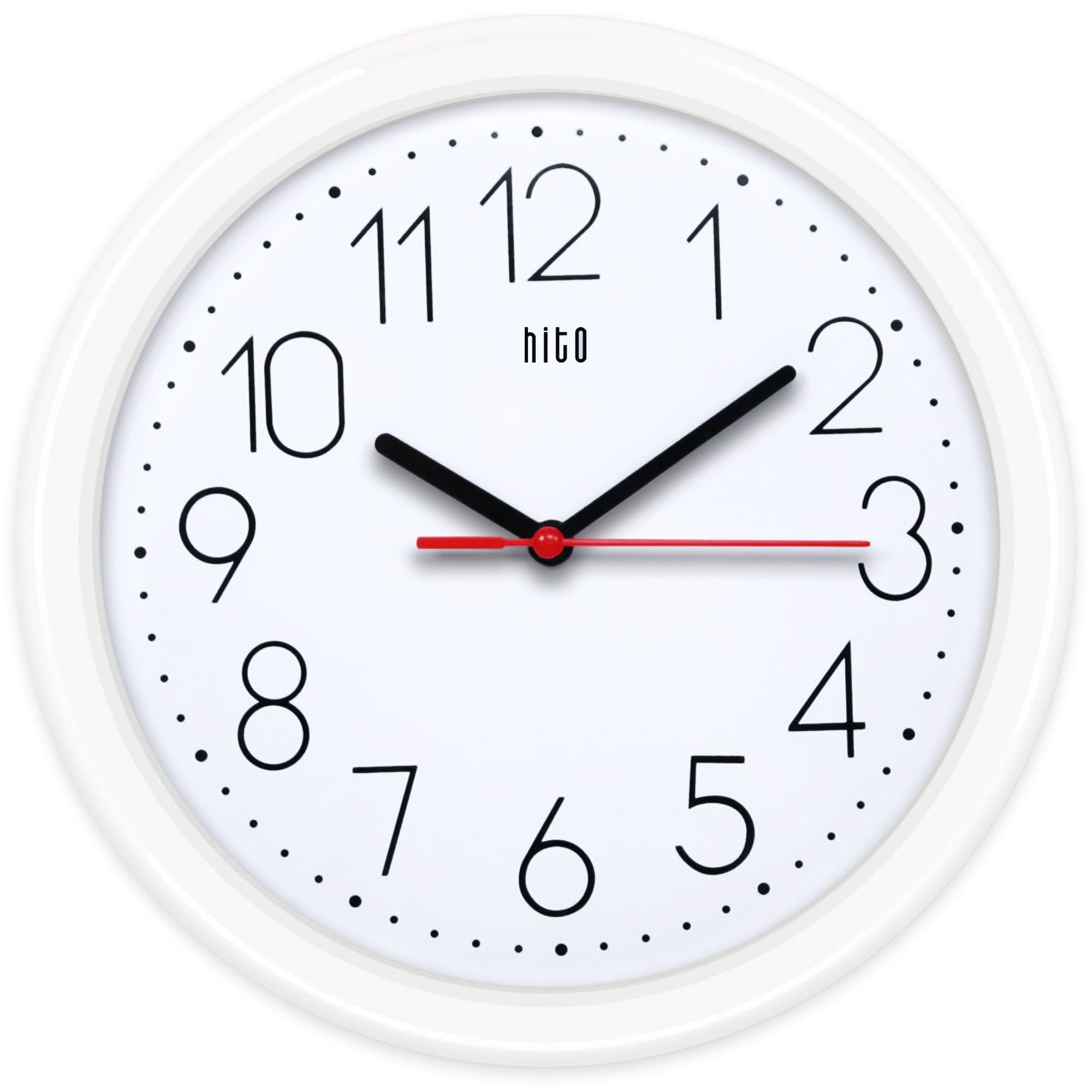 HITO 10-Inch Silent Non-Ticking Wall Clock