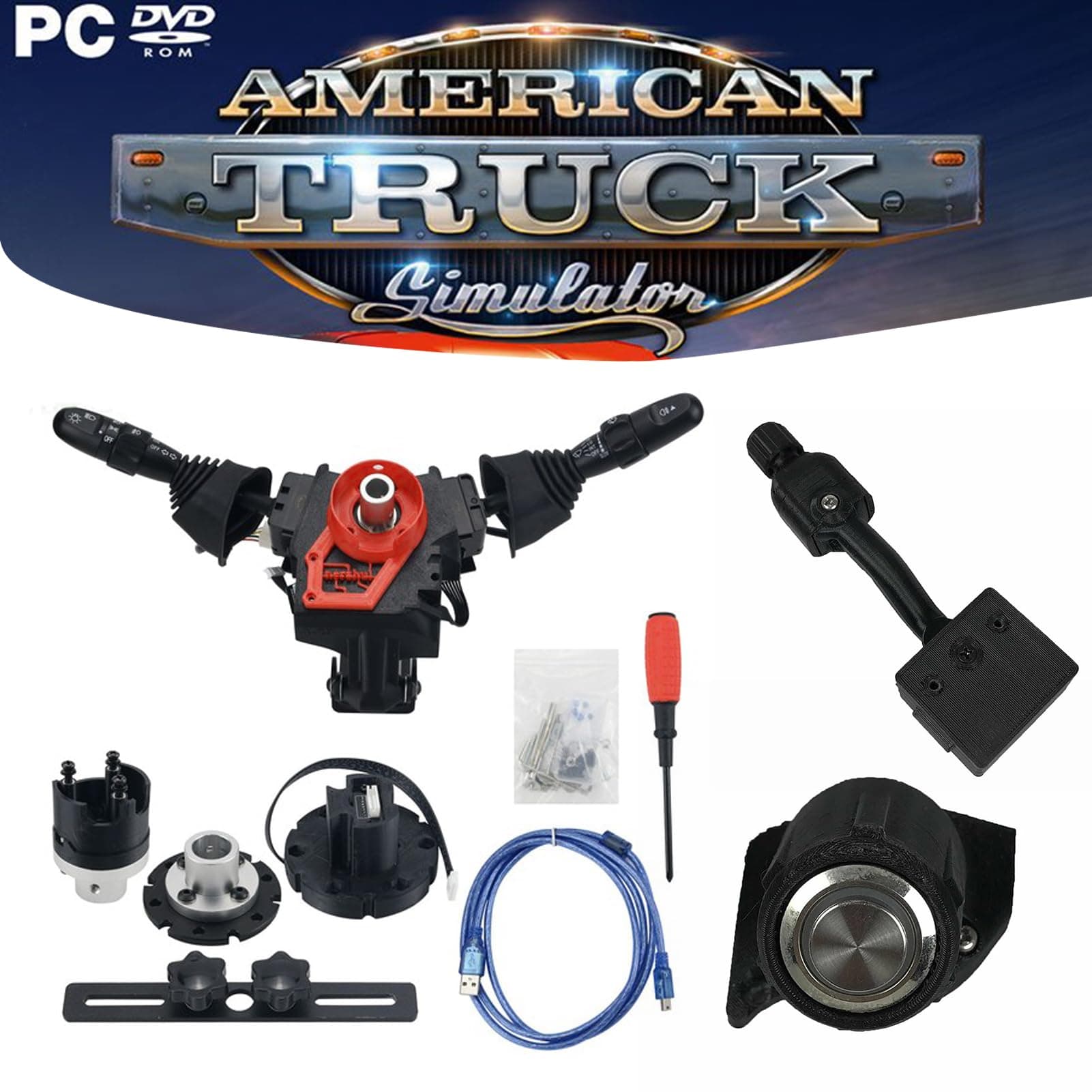 Obokidly Upgrade Type Diy Racing Simulator Steering Wheel Turn Signal Wiper Lever Switch For Logitech G27 G29 G920 G923 Logitech Thrustmaster T300 (Upgrade Type-For G27/G29, Black) - Desktop