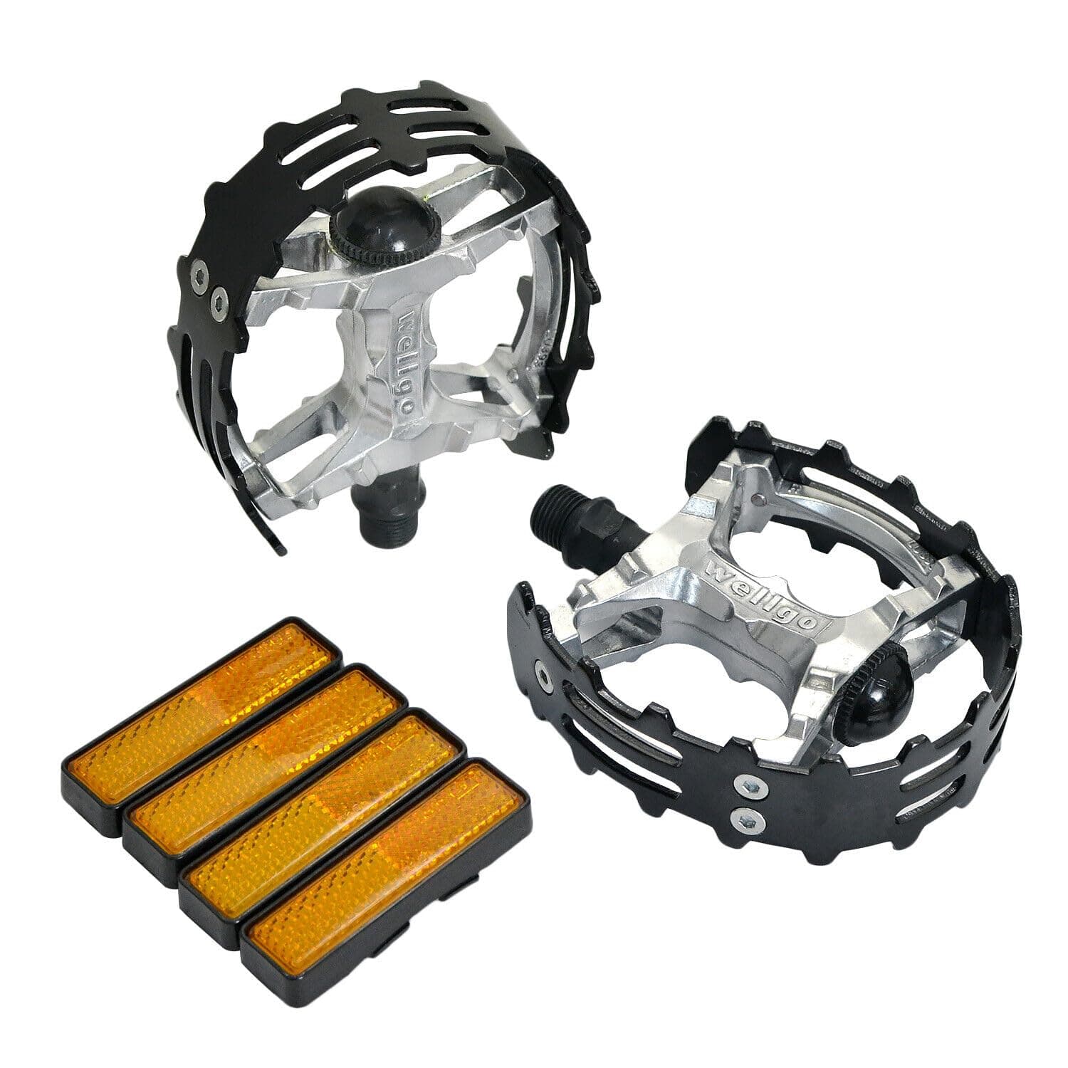 Wellgo Old School BMX MTB XC-II Bear Trap 9/16" Bicycle Pedals, Black, WE2963