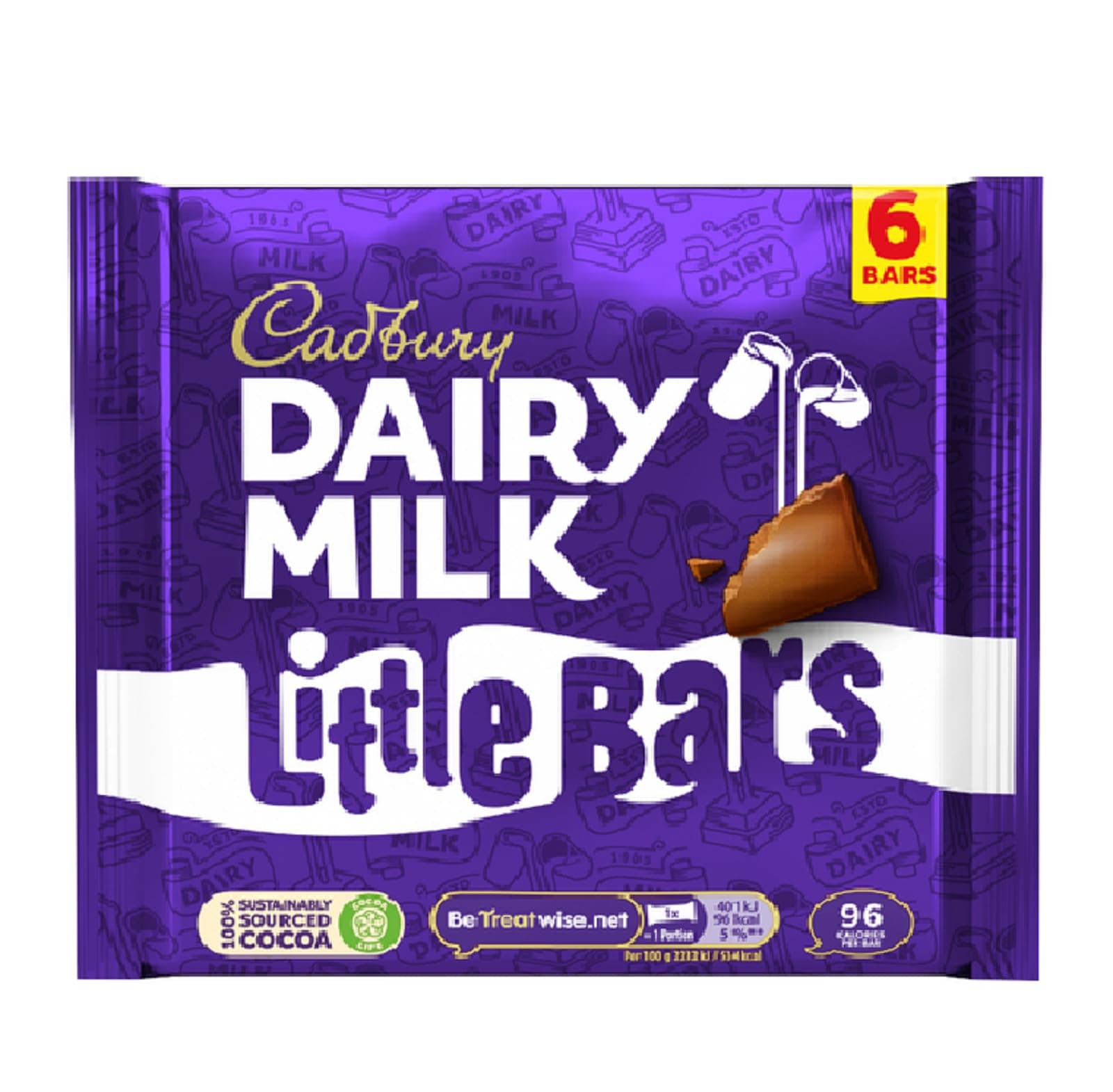 Cadbury Dairy Milk 6 Little Bars (Pack of 8, Total 48 Bars)0.13kg