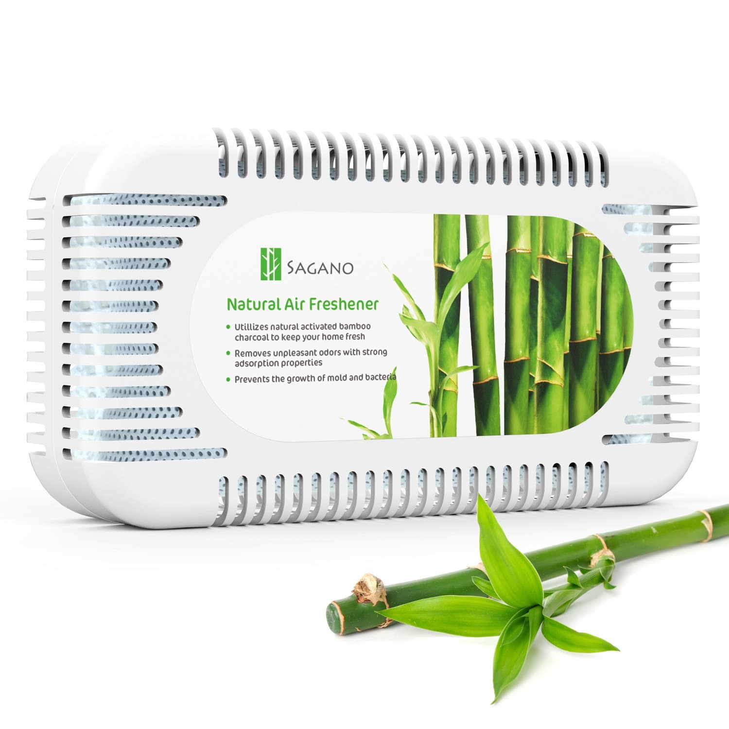 SAGANO Best Activated Charcoal Odour Absorber and Air Purifier Proven Refrigerator and Closet Deodoriser - Removes Unwanted Smell - Prevents Mold and Bacteria - Lasts Up To 2 Years