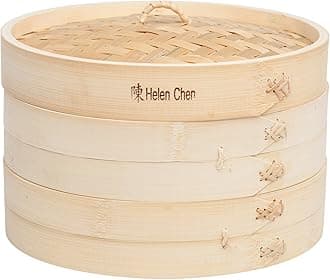 Helen’s Asian Kitchen Bamboo Food Steamer with Lid, 10-Inch