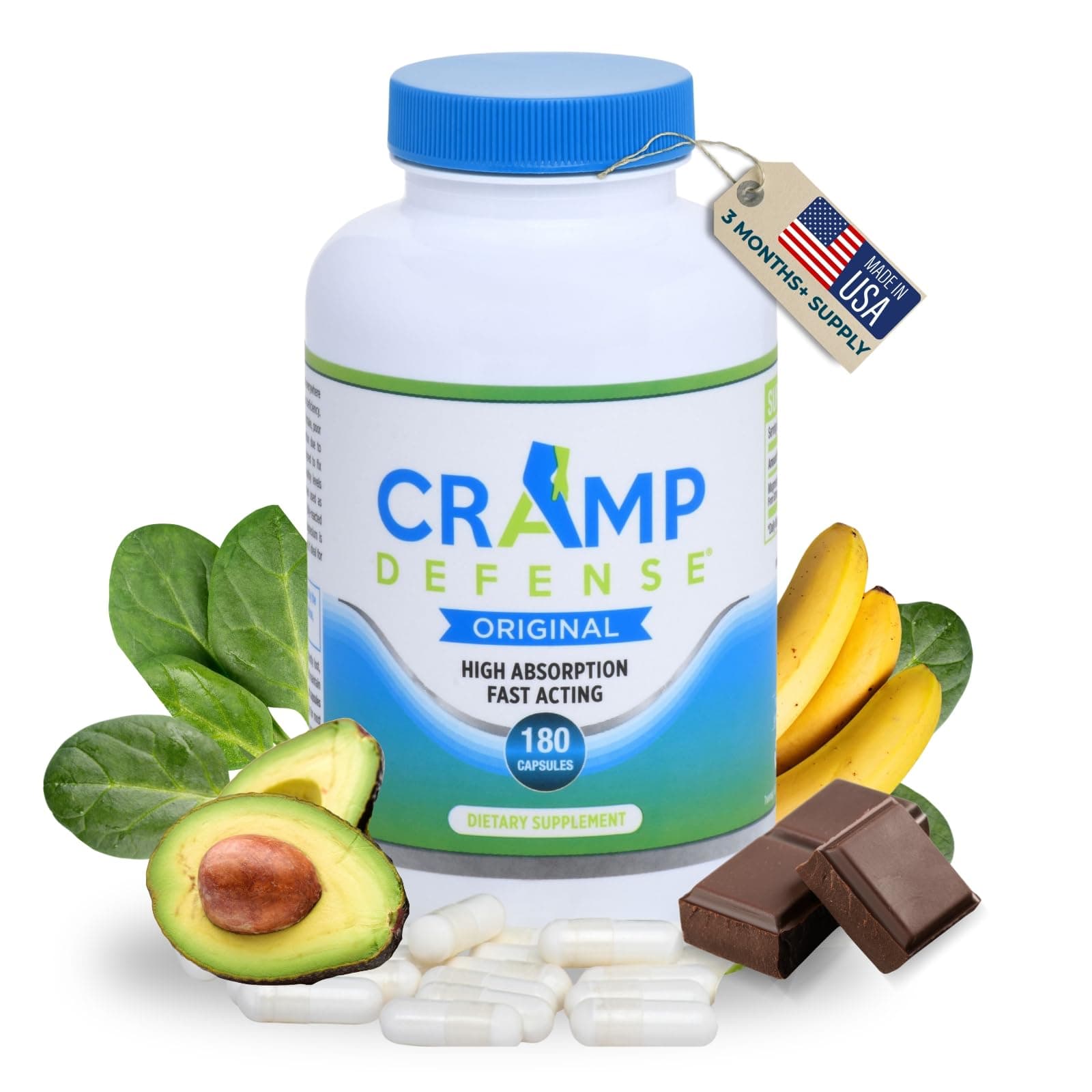 Leg Cramps Pills, Relief for All Muscle Cramps, Day and Night. Magnesium Supplement Capsules, 3-6 Month Supply. Non-Laxative, Organic Formula for Max Absorption and Results. Made in US.