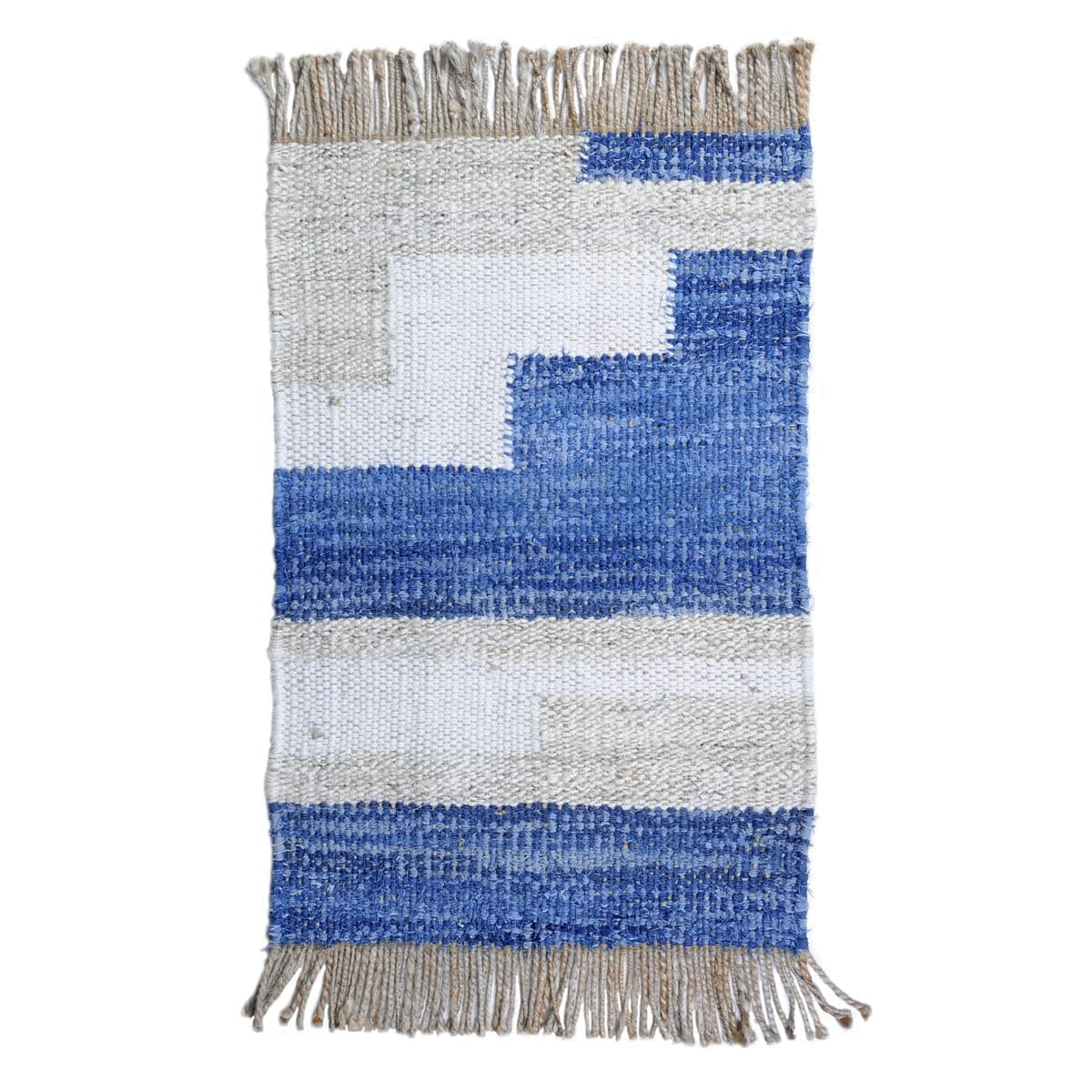 Rugs TV Hand-Woven Blue / Multi ITEN 5 x 8 ft Wool Carpet