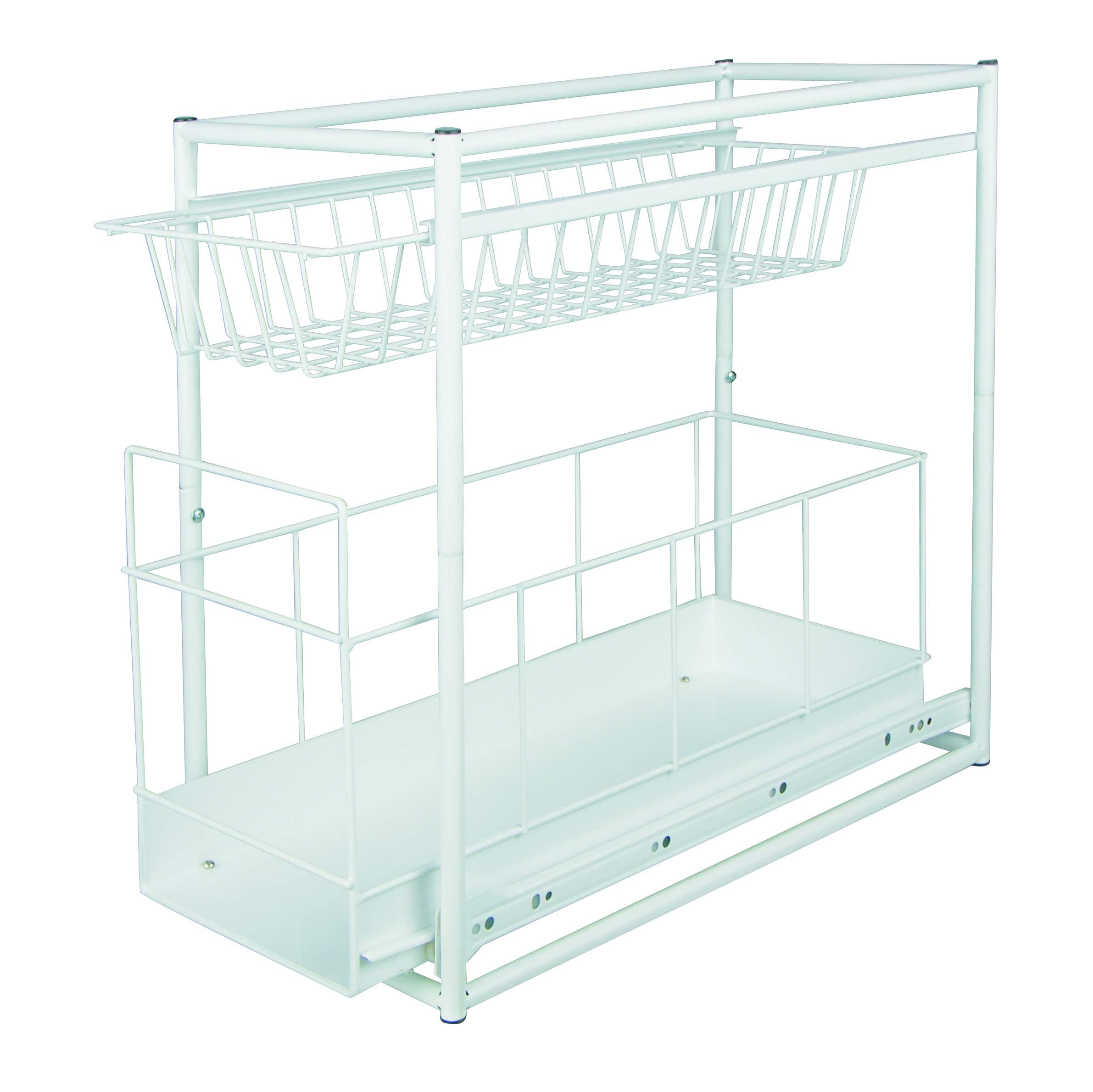 HI Under Sink Storage Rack Kitchen Unit Bathroom Cupboard Tidy 2 Tier Organiser