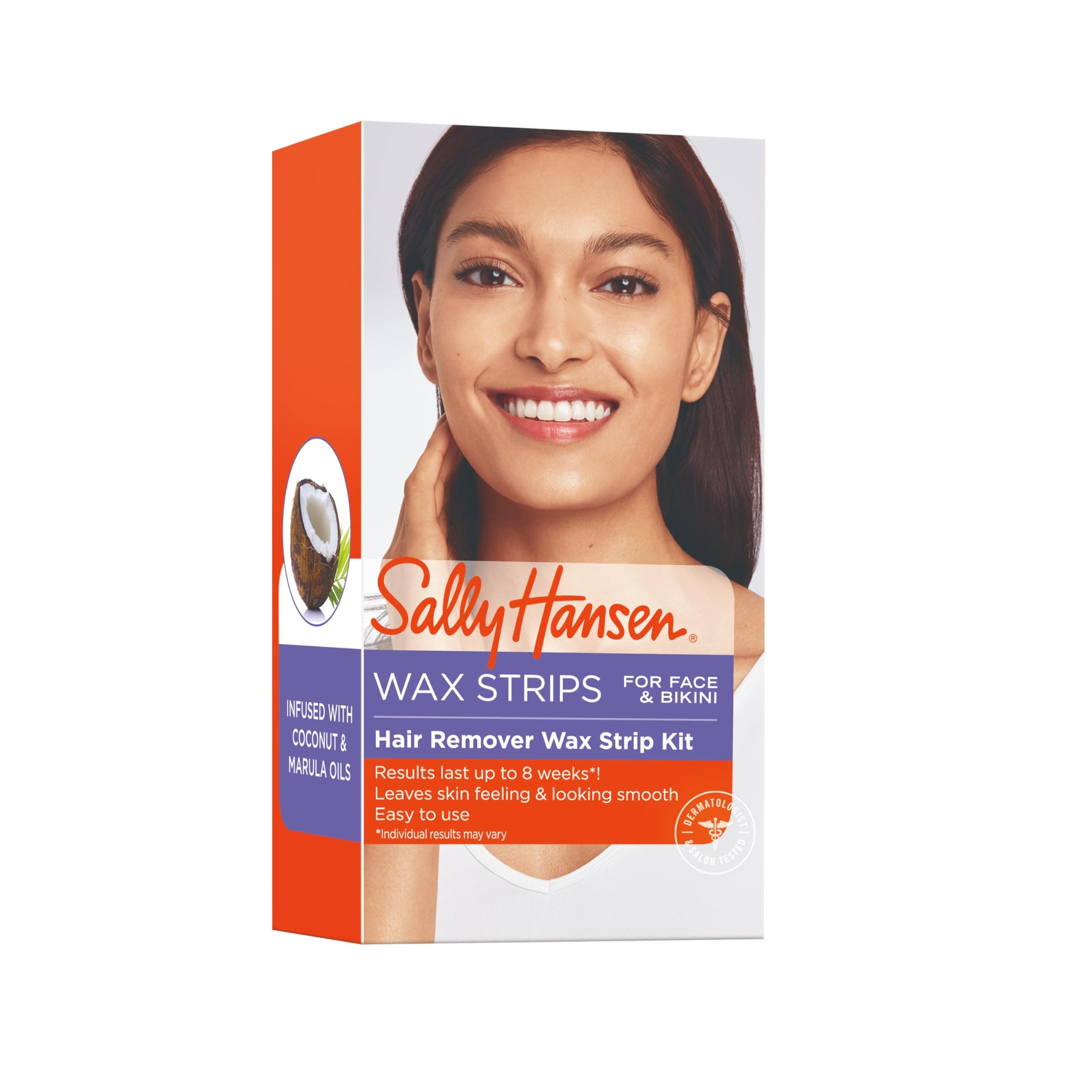 Hair Remover Wax Strip Kit for Face, Brows & Bikini, 34 Strips (17- Double Sided Strips)