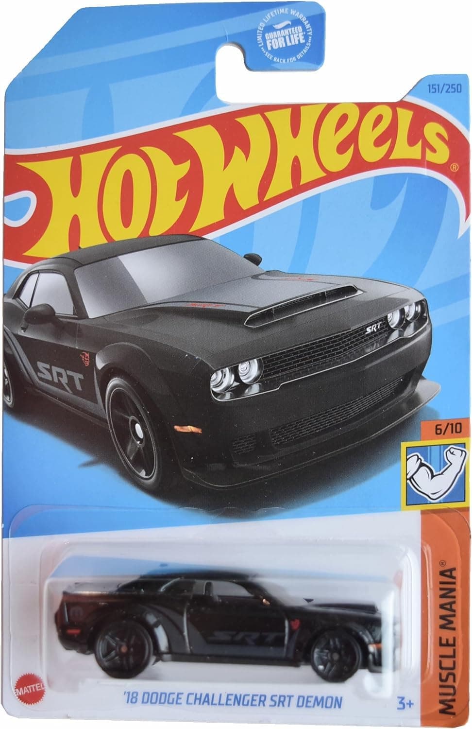 Hot Wheels 18 Dodge Challenger SRT Demon, Muscle Mania 6/10 [Black] 151/250
