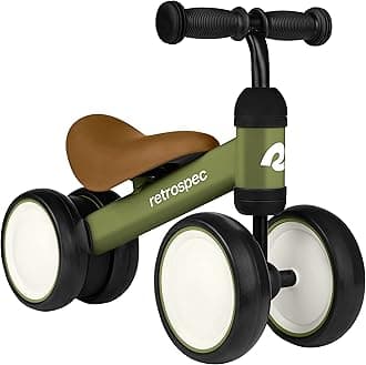 Retrospec Cricket Baby Walker Balance Bike with 4 Wheels for Ages 12-24 months - Toddler Bicycle Toy for 1 Year Old’s - Ride On Toys for Boys and Girls