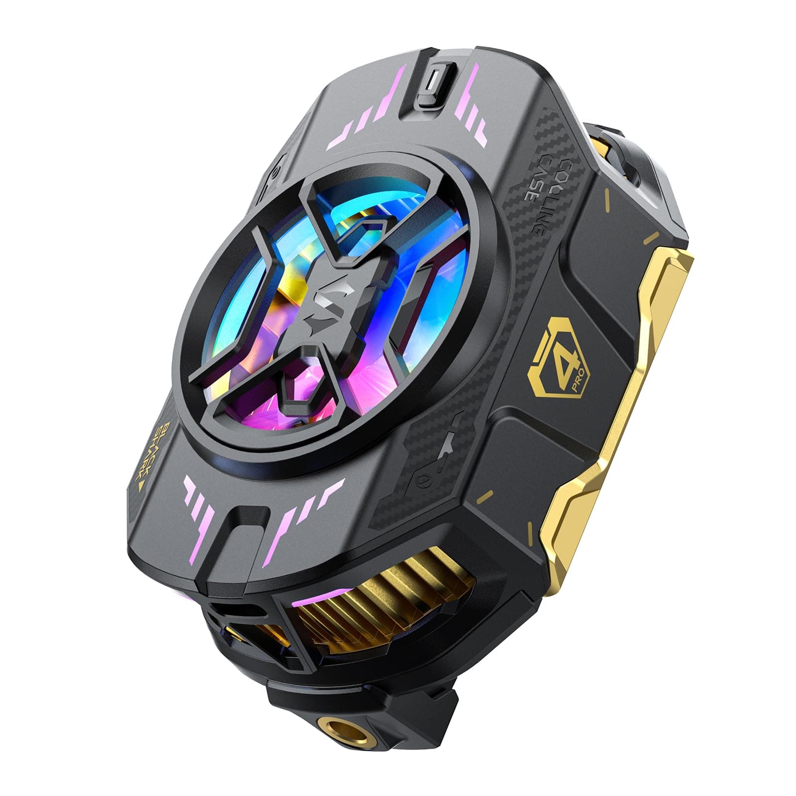 Black Shark Smart Phone Cooling Fan Black Shark Funcooler 4 Pro, Smartphone 27W Phone Cooler, Set Sleep Timer/Fan Speed, 2.6-3.5 Inch Heatsink For Iphone/Android, Cell Phone Radiator With RGB Light