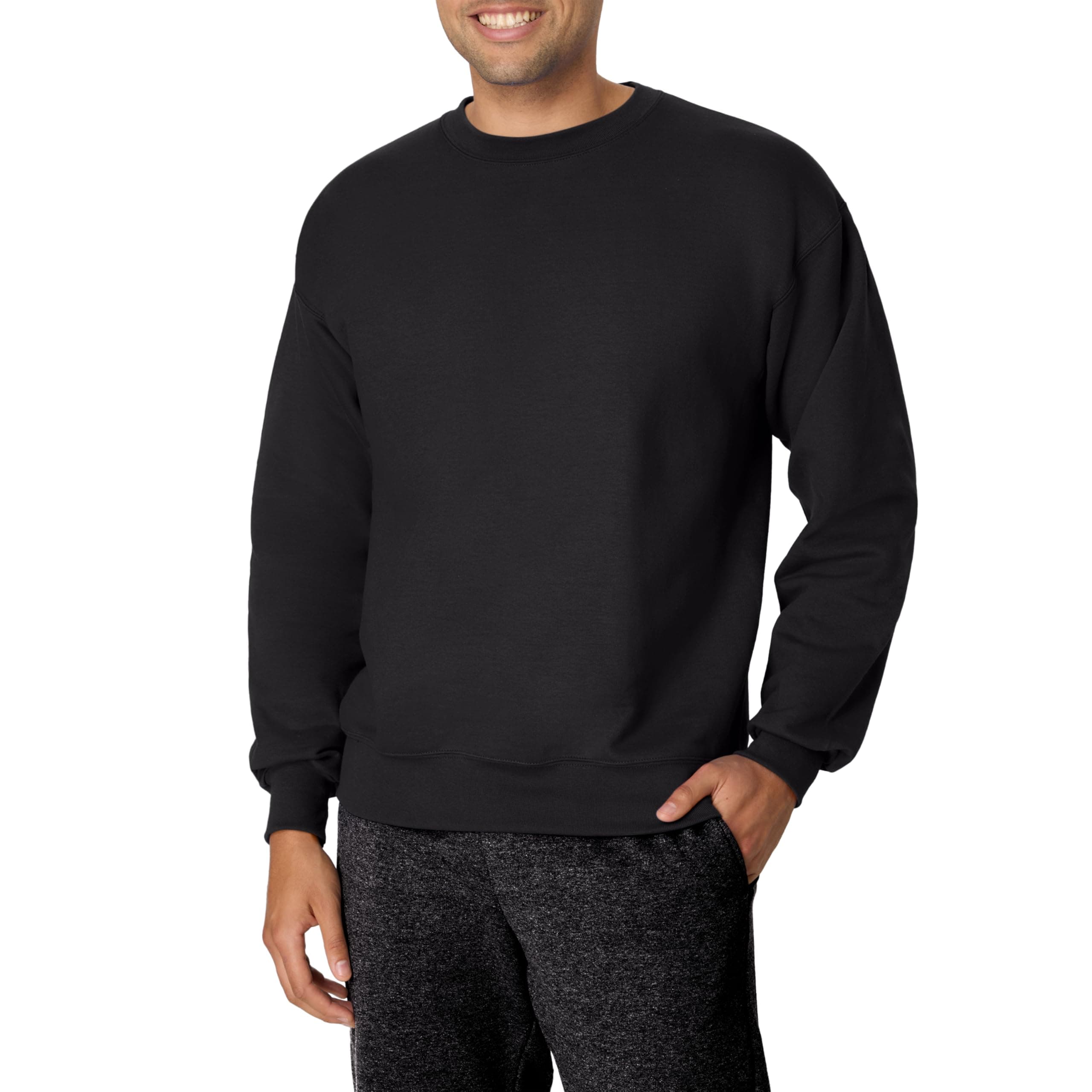 Men's Ultimate Cotton Heavyweight Crewneck Sweatshirt, Charcoal Heather, M