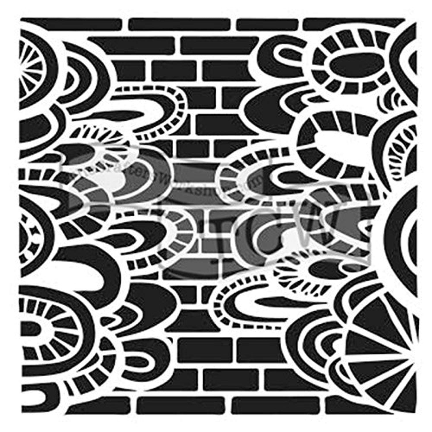 The Crafters Workshop Stencil Brick Poetry, Synthetic Material, 18 x 16 x 0.1 cm